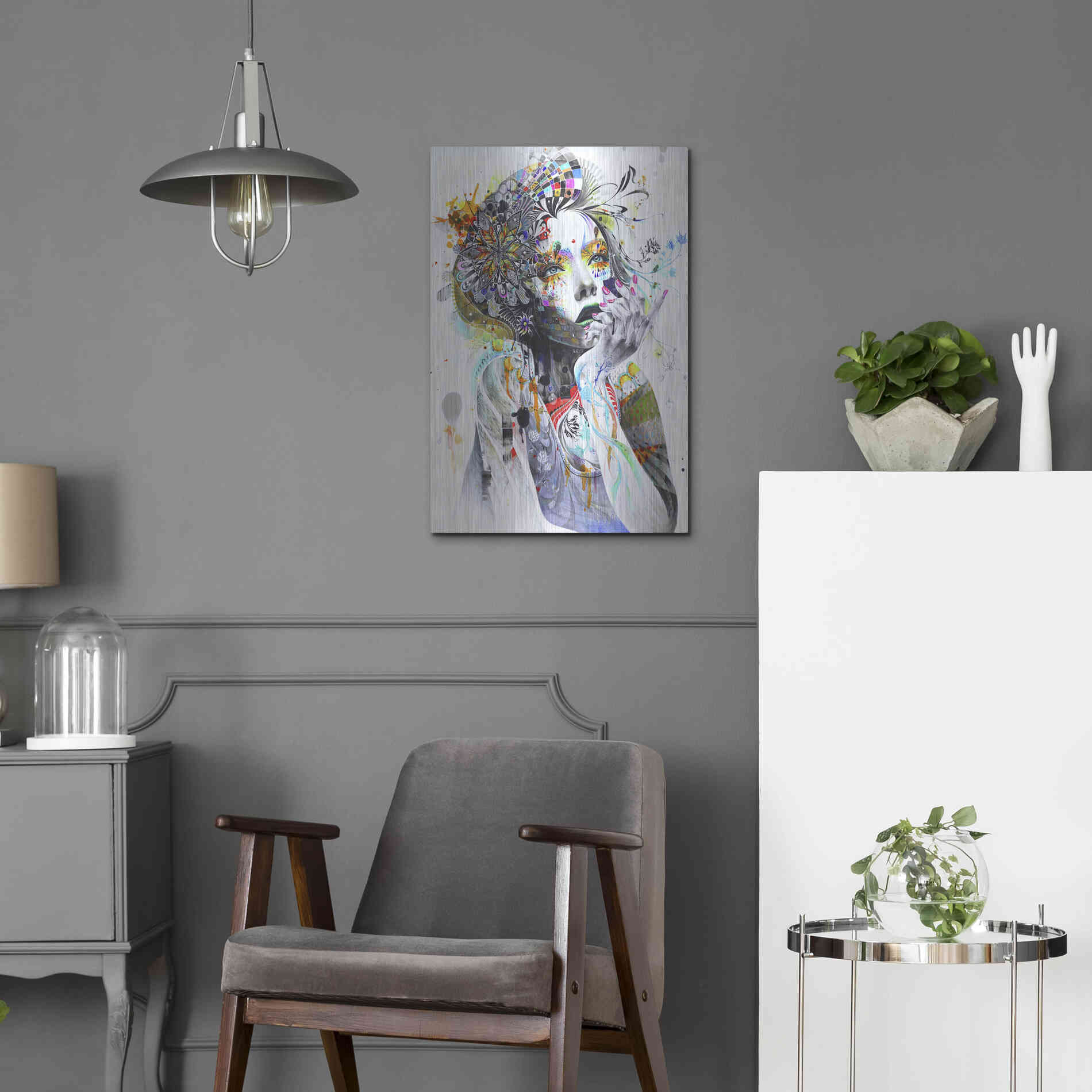 Luxe Metal Art 'Circulation' by MinJae, Metal Wall Art,16x24