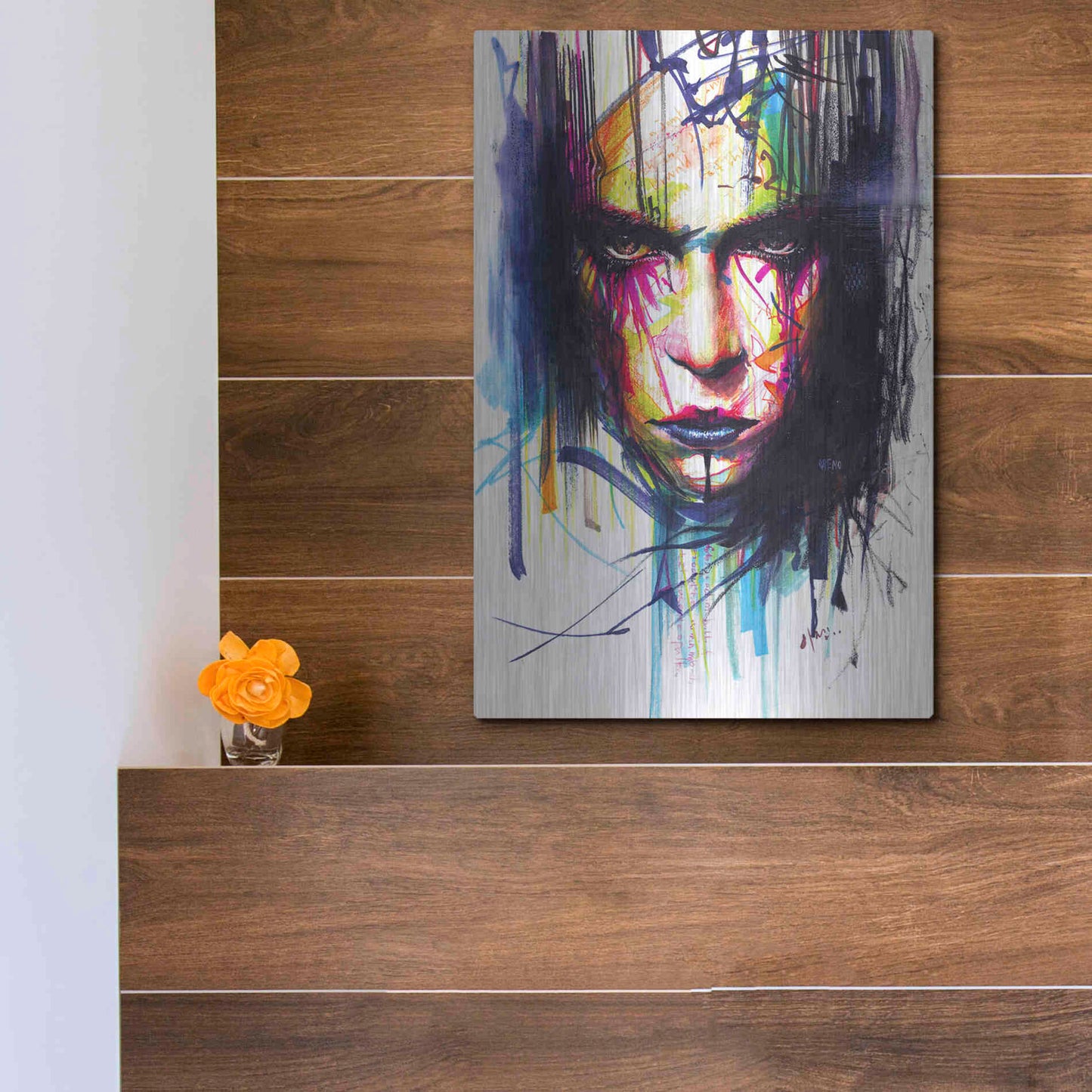 Luxe Metal Art 'Gaze 2' by MinJae, Metal Wall Art,12x16