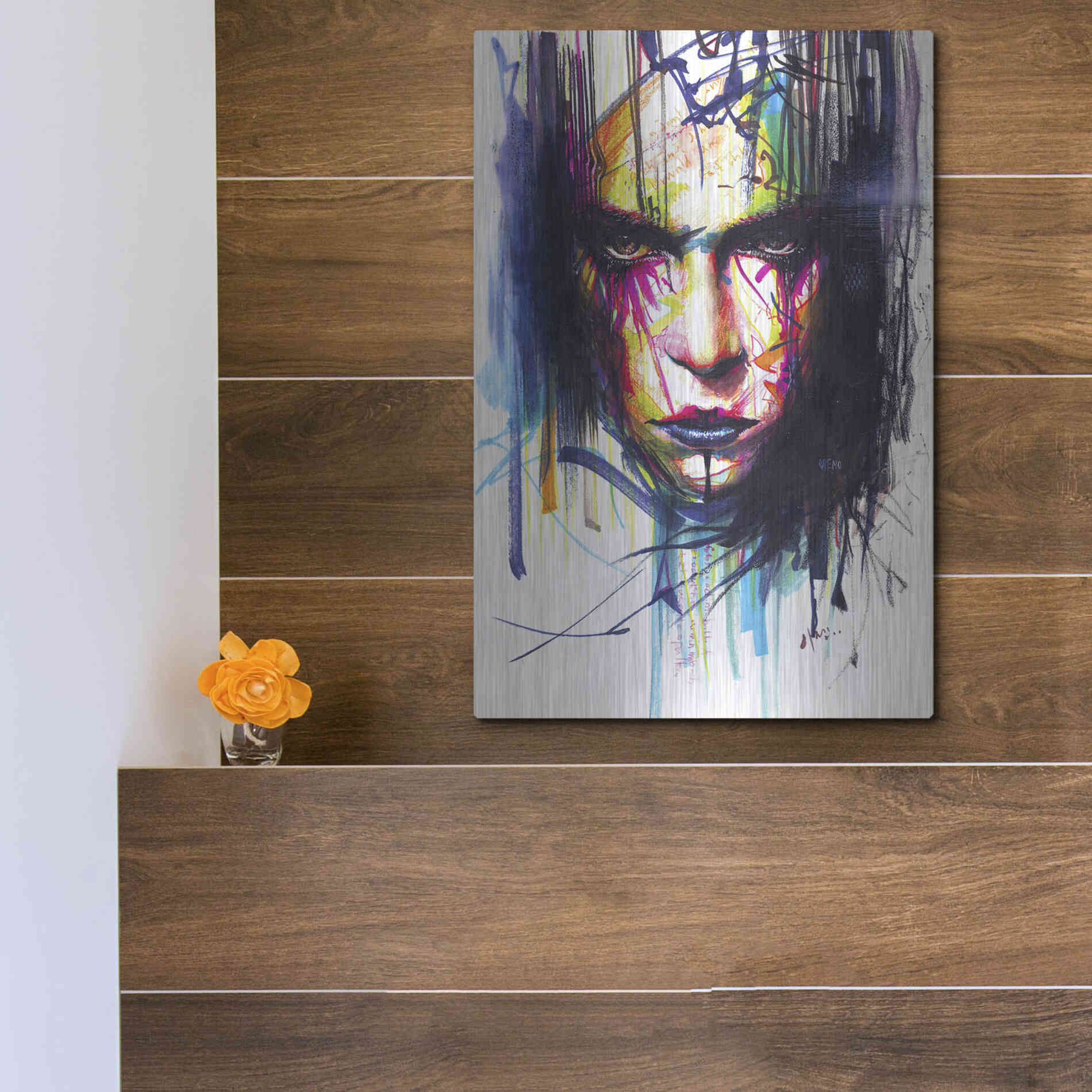 Luxe Metal Art 'Gaze 2' by MinJae, Metal Wall Art,12x16
