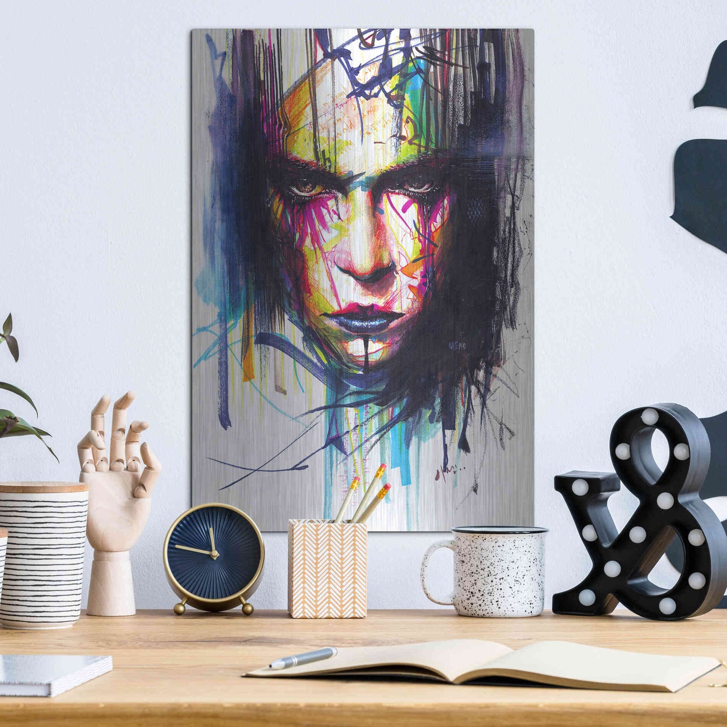 Luxe Metal Art 'Gaze 2' by MinJae, Metal Wall Art,12x16