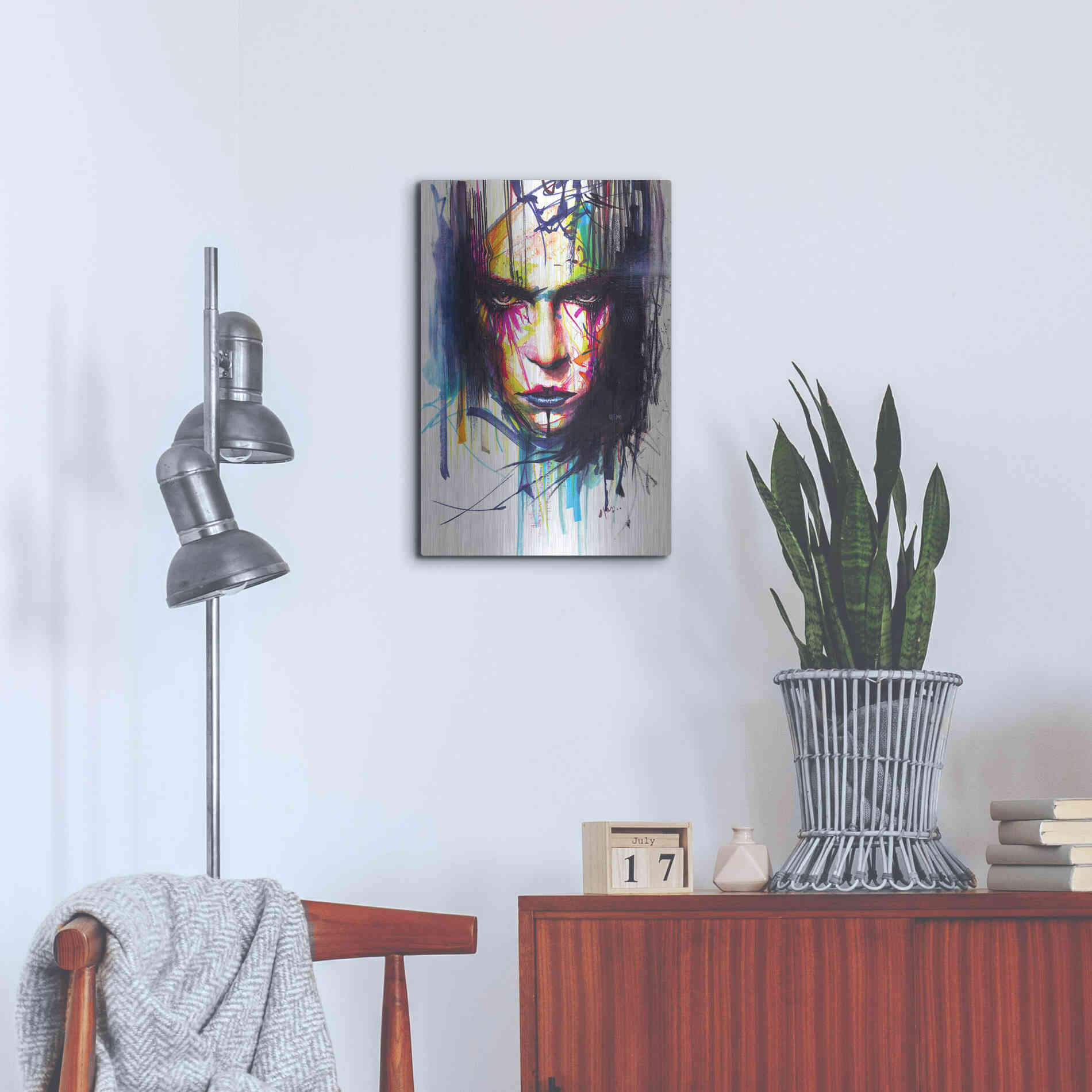 Luxe Metal Art 'Gaze 2' by MinJae, Metal Wall Art,16x24