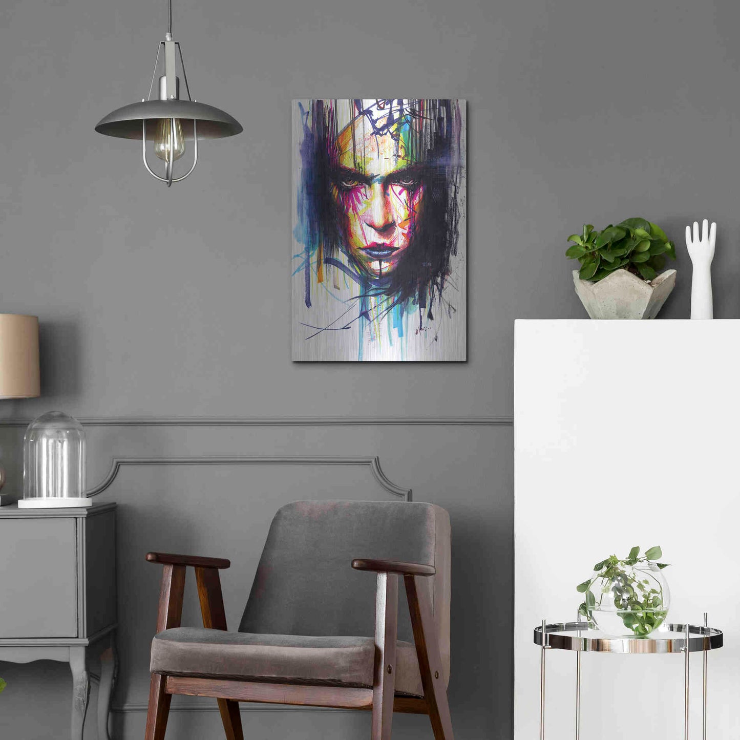 Luxe Metal Art 'Gaze 2' by MinJae, Metal Wall Art,16x24