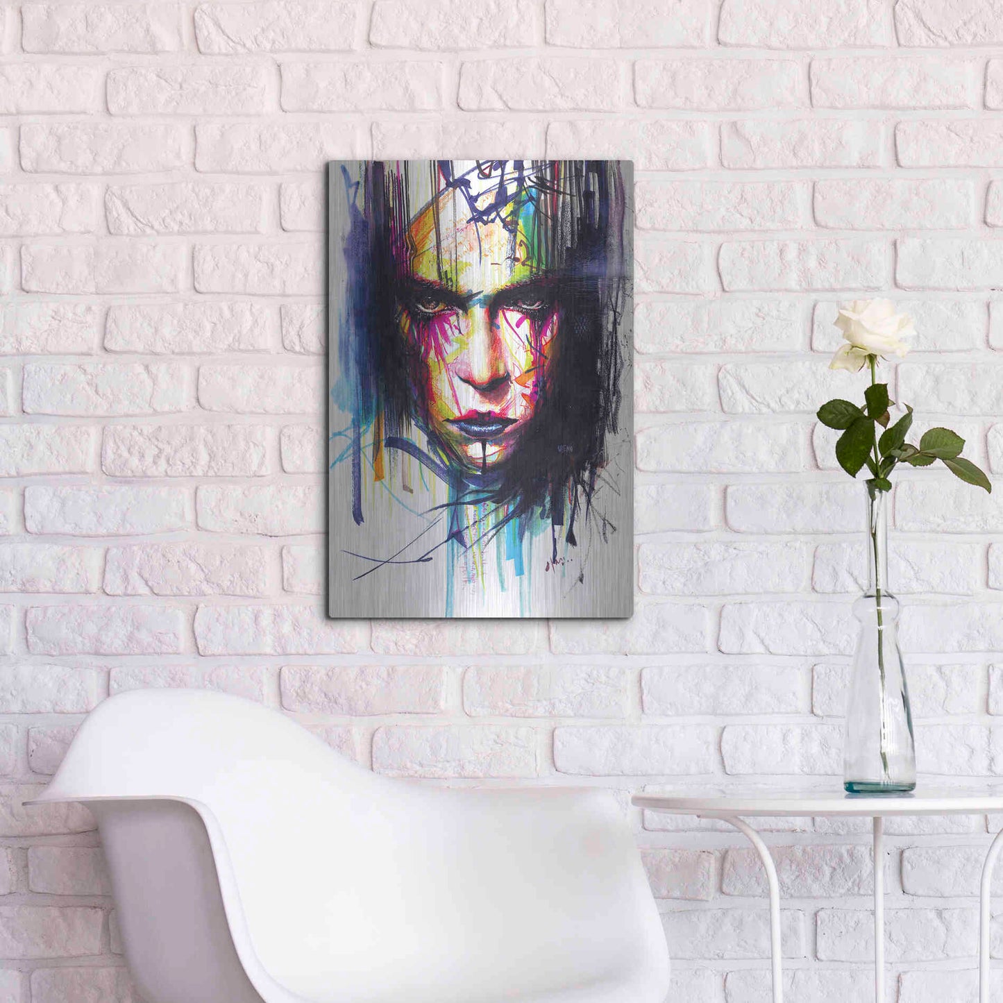 Luxe Metal Art 'Gaze 2' by MinJae, Metal Wall Art,16x24