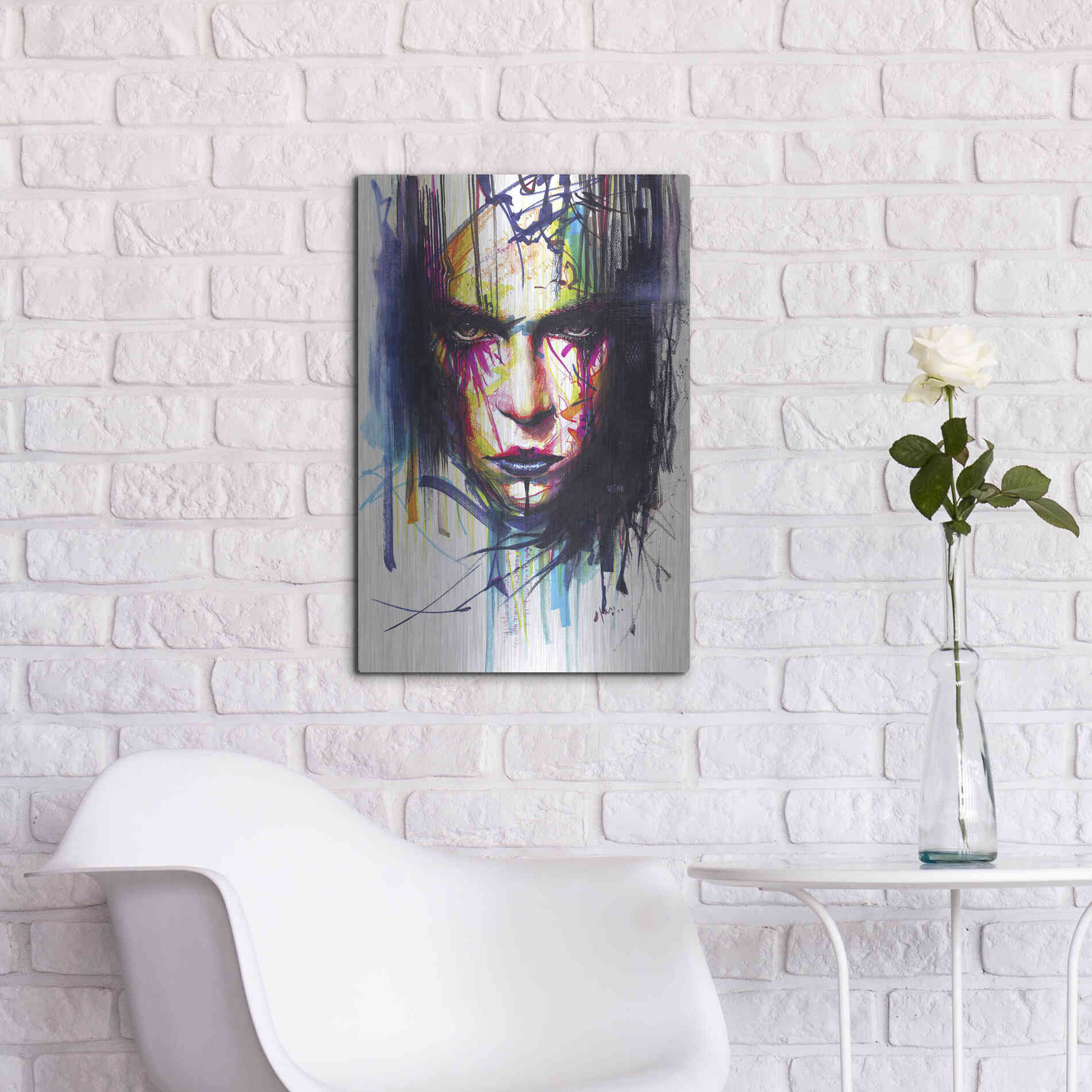 Luxe Metal Art 'Gaze 2' by MinJae, Metal Wall Art,16x24