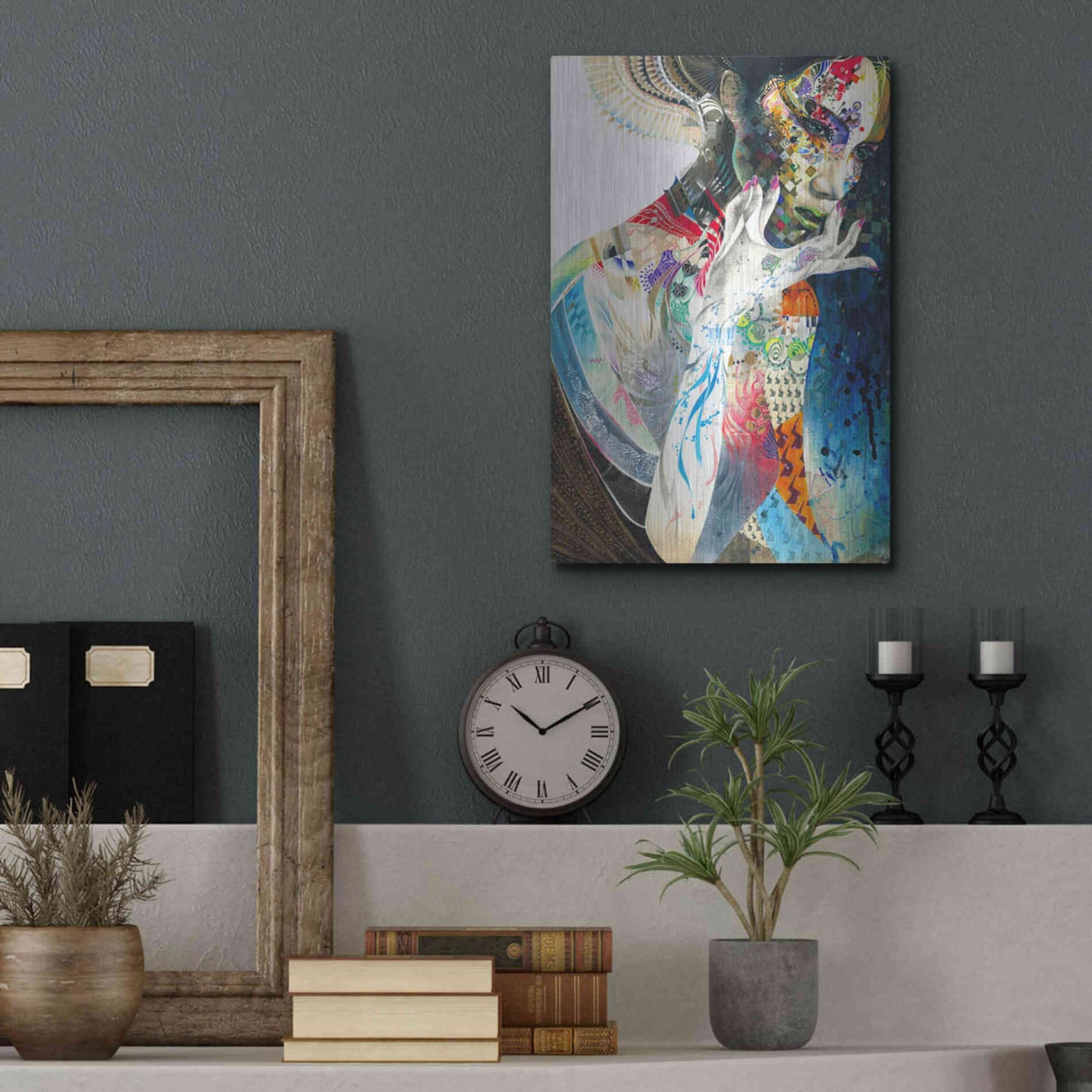 Luxe Metal Art 'Indian' by MinJae, Metal Wall Art,12x16