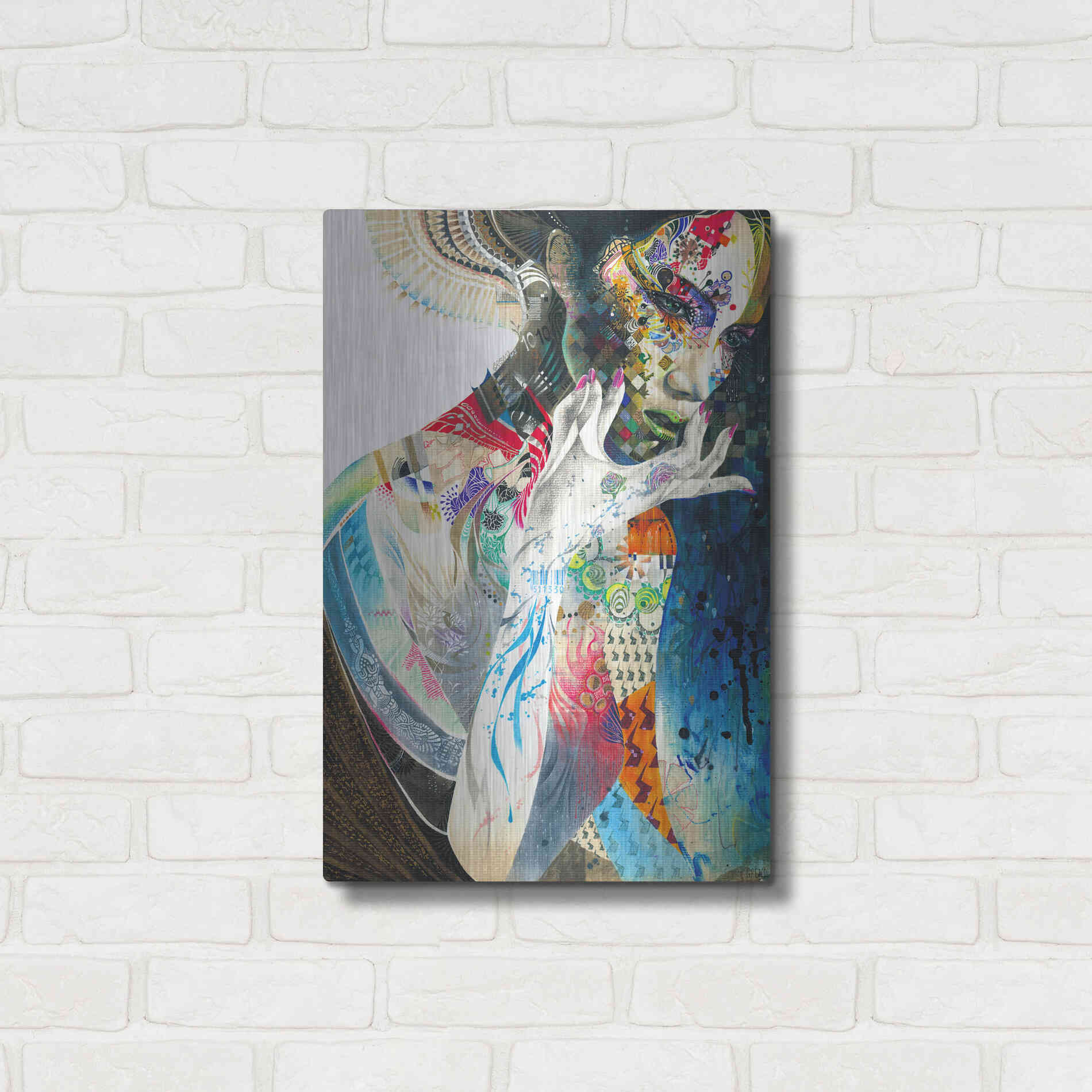 Luxe Metal Art 'Indian' by MinJae, Metal Wall Art,16x24