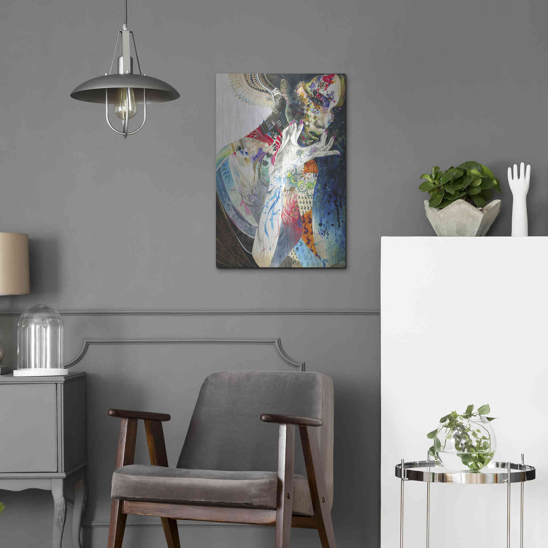 Luxe Metal Art 'Indian' by MinJae, Metal Wall Art,16x24