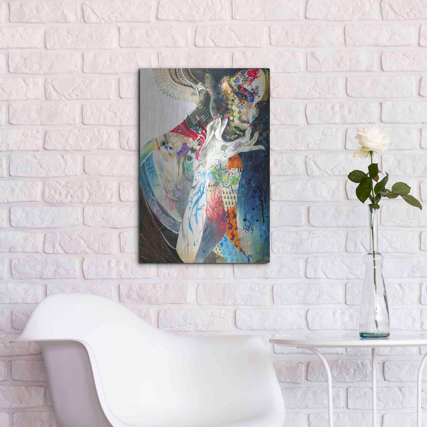 Luxe Metal Art 'Indian' by MinJae, Metal Wall Art,16x24