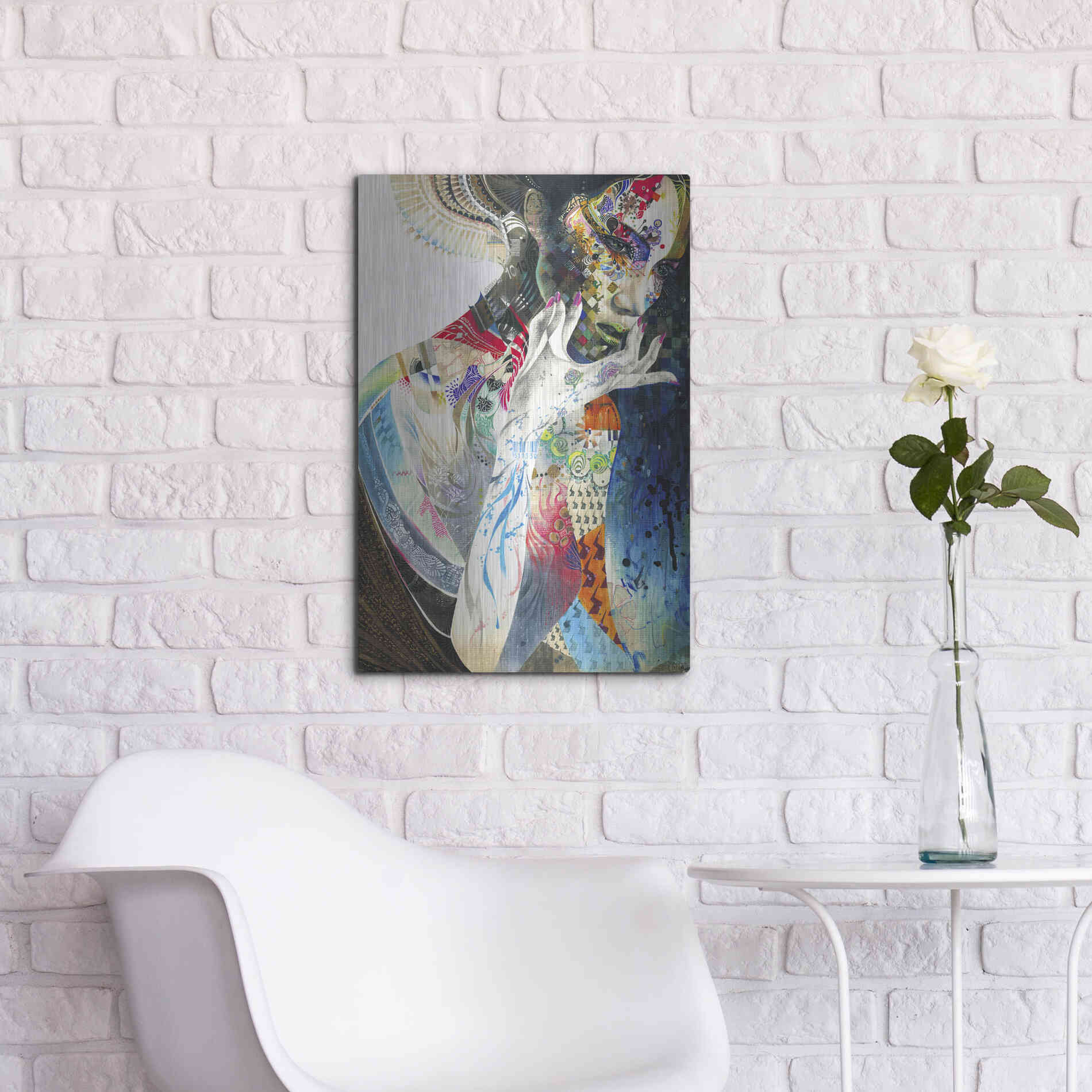 Luxe Metal Art 'Indian' by MinJae, Metal Wall Art,16x24