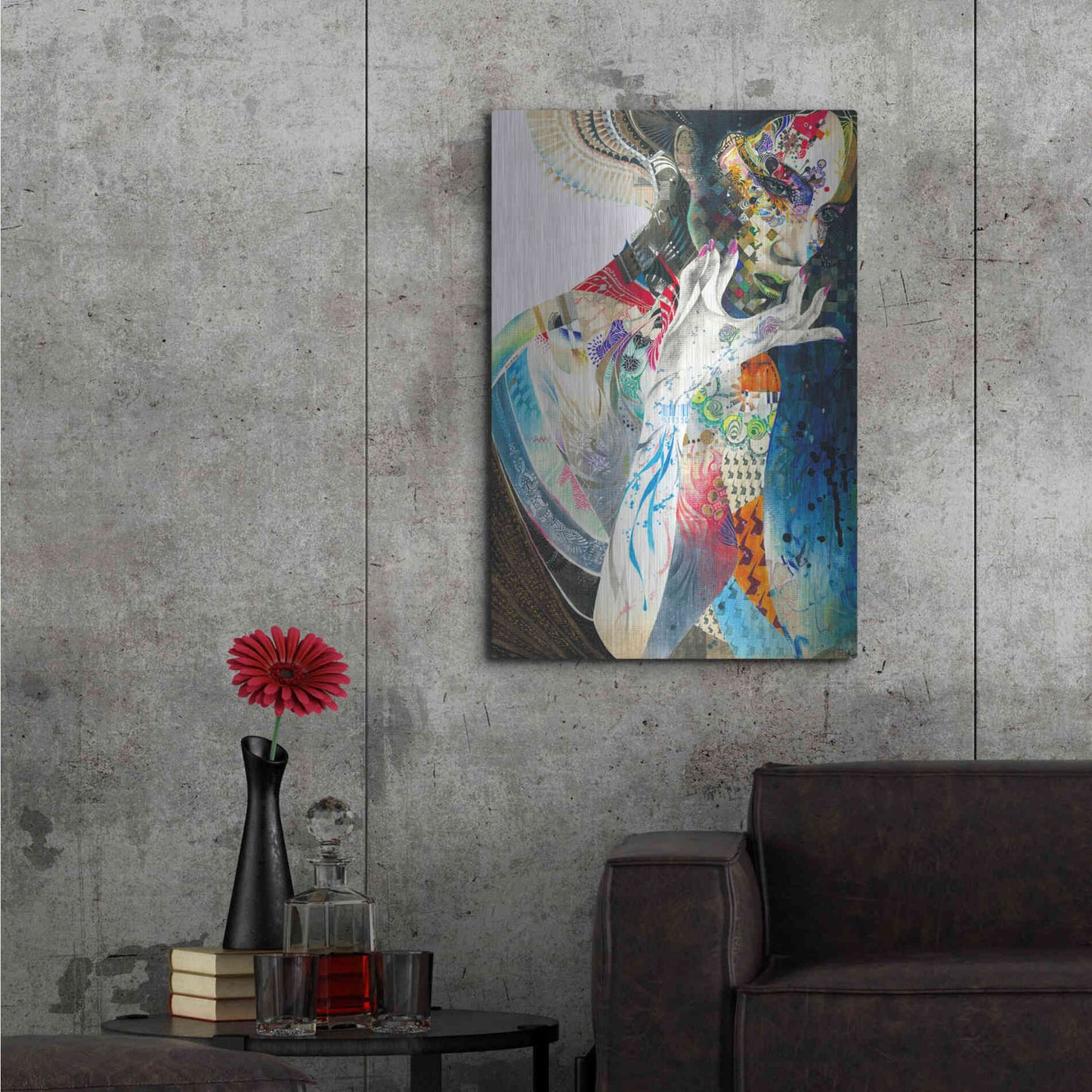 Luxe Metal Art 'Indian' by MinJae, Metal Wall Art,24x36