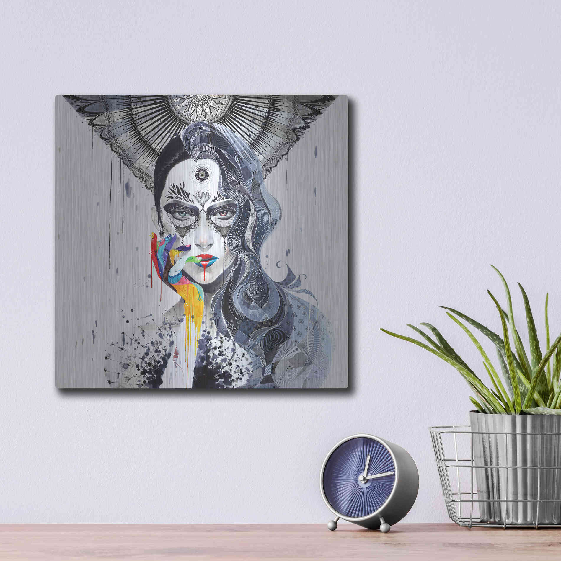 Luxe Metal Art 'Janus' by MinJae, Metal Wall Art,12x12