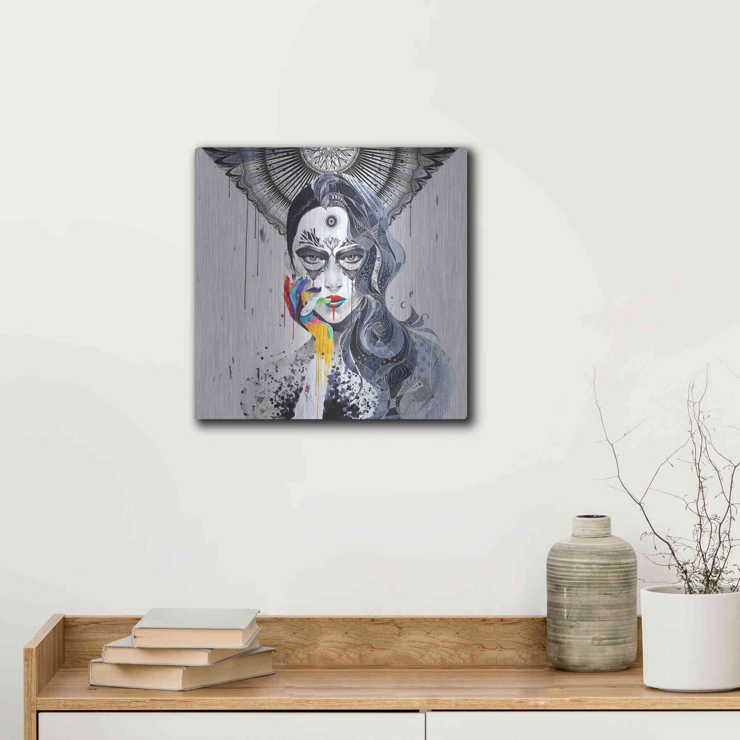 Luxe Metal Art 'Janus' by MinJae, Metal Wall Art,12x12