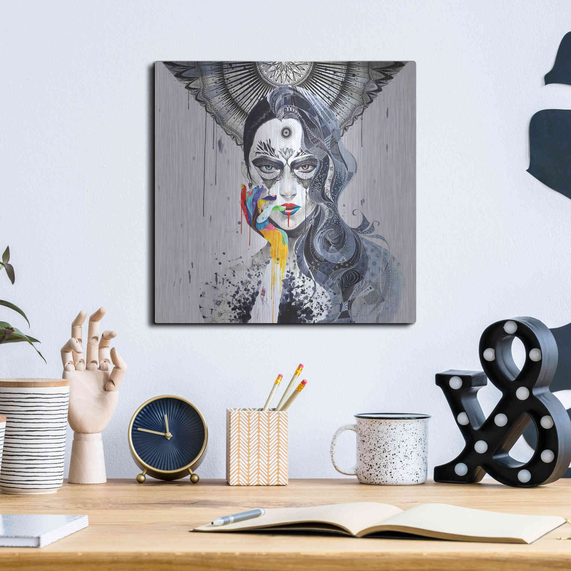 Luxe Metal Art 'Janus' by MinJae, Metal Wall Art,12x12