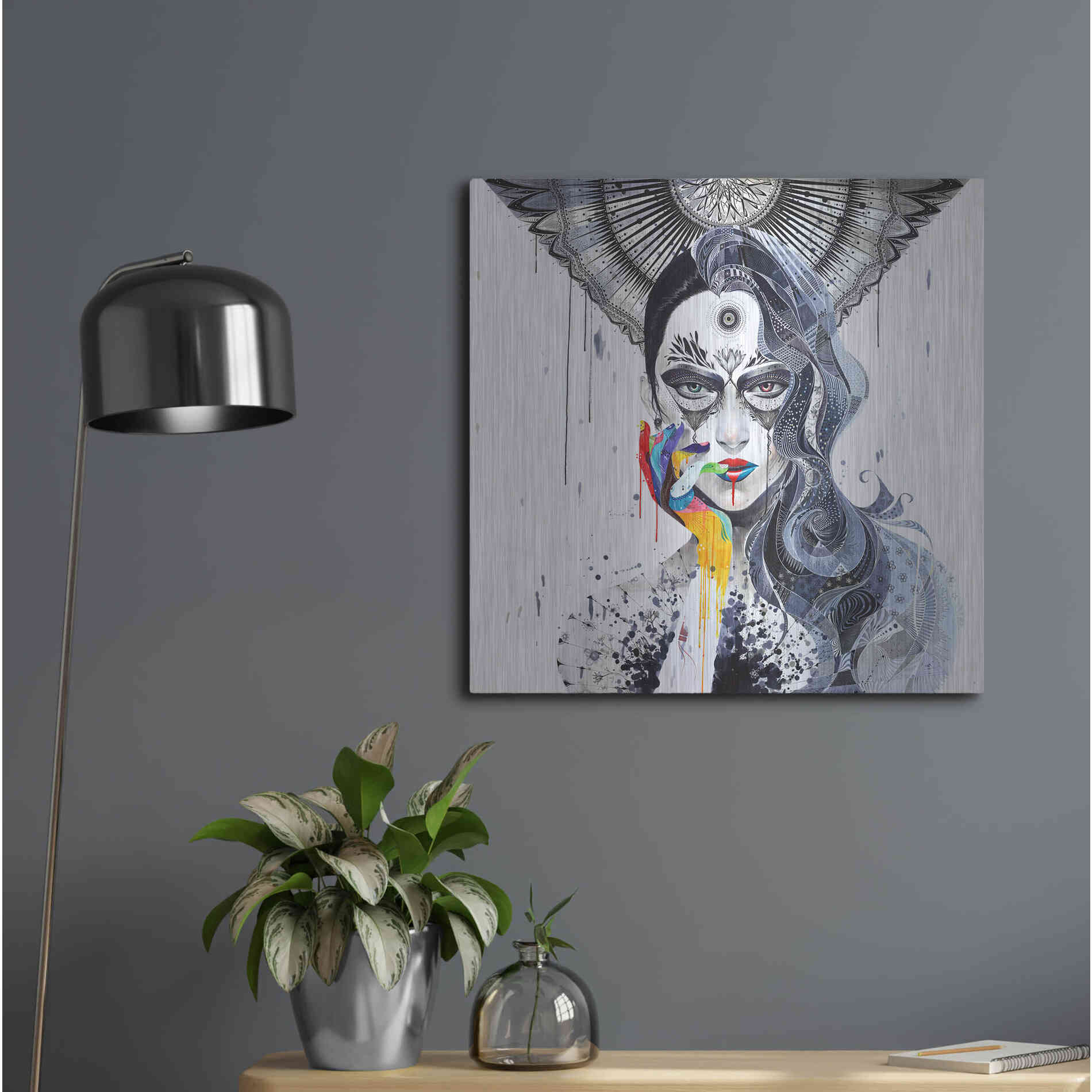 Luxe Metal Art 'Janus' by MinJae, Metal Wall Art,24x24