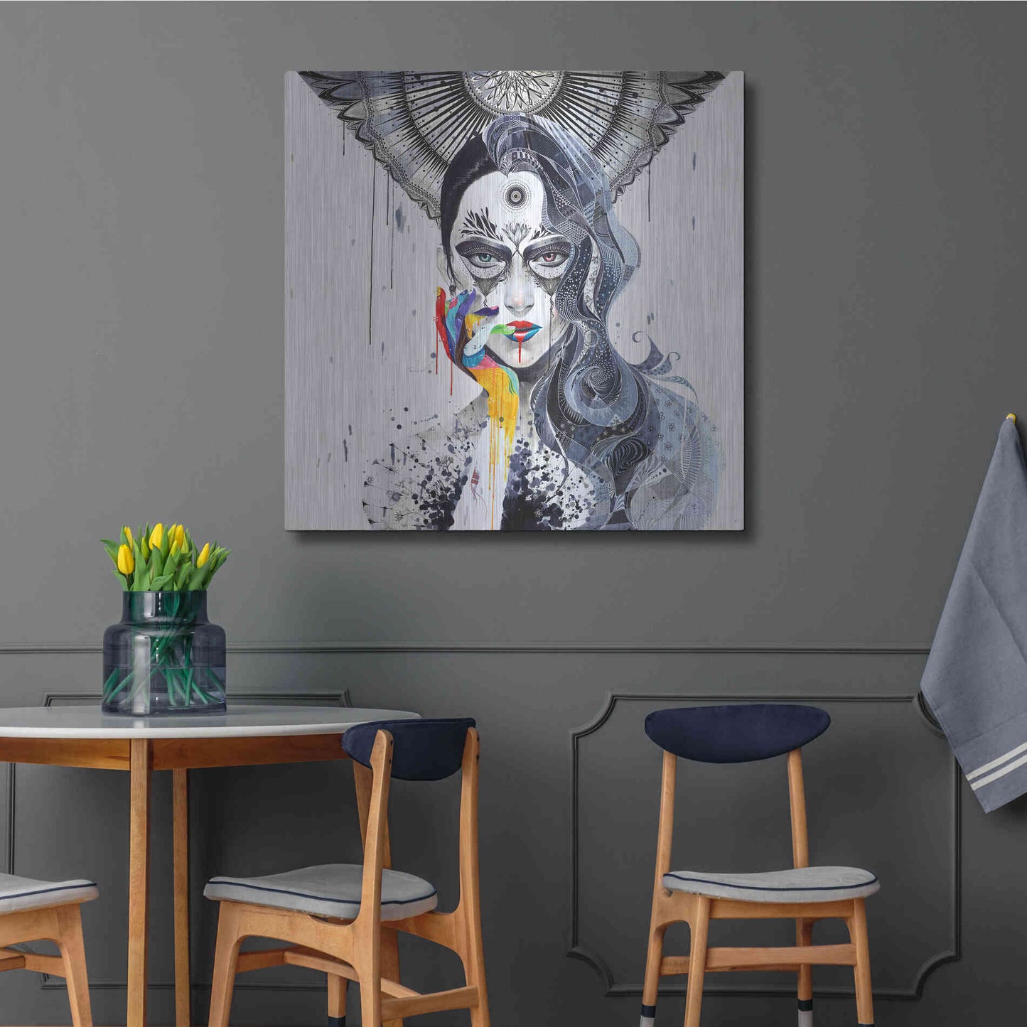 Luxe Metal Art 'Janus' by MinJae, Metal Wall Art,36x36