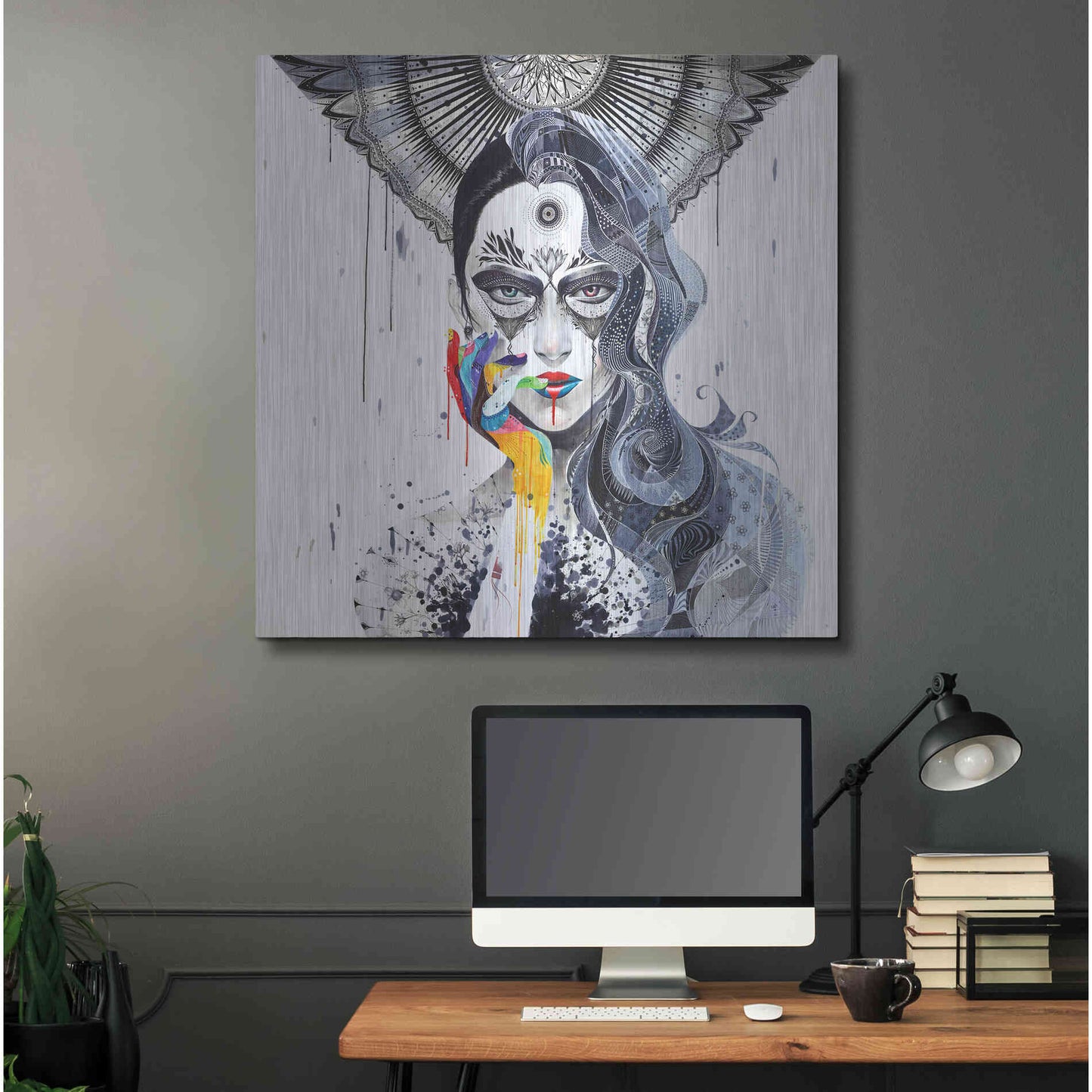 Luxe Metal Art 'Janus' by MinJae, Metal Wall Art,36x36