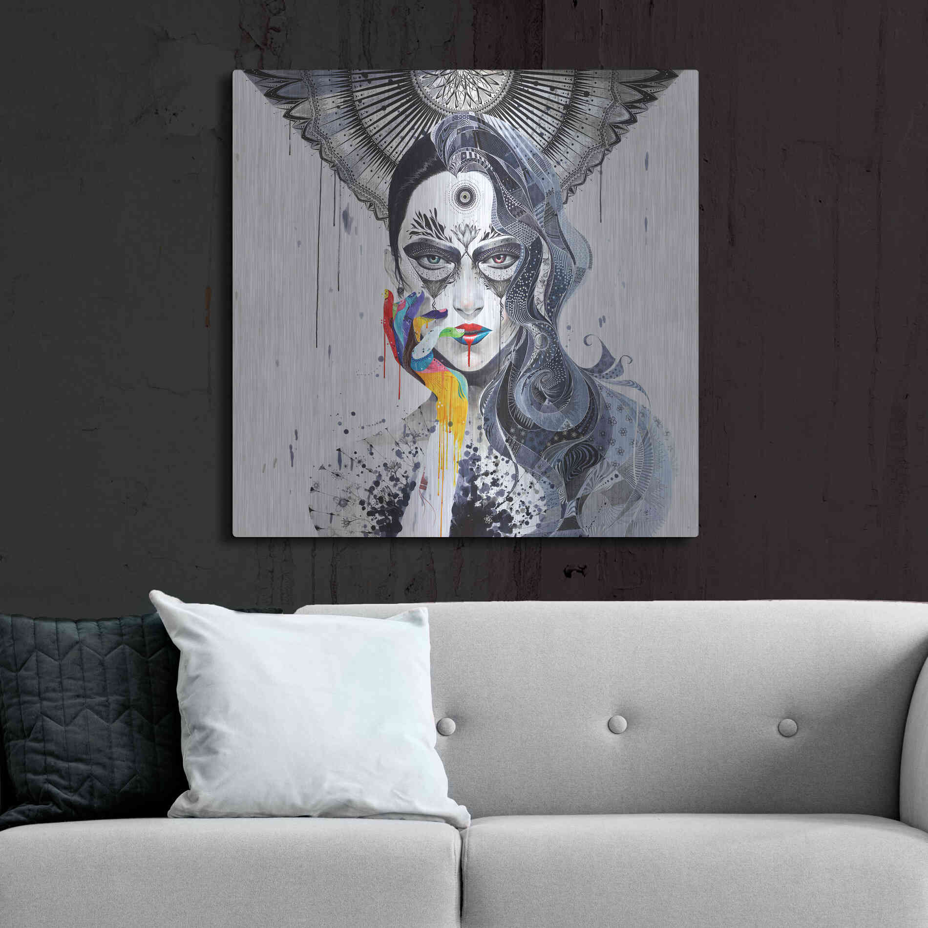 Luxe Metal Art 'Janus' by MinJae, Metal Wall Art,36x36