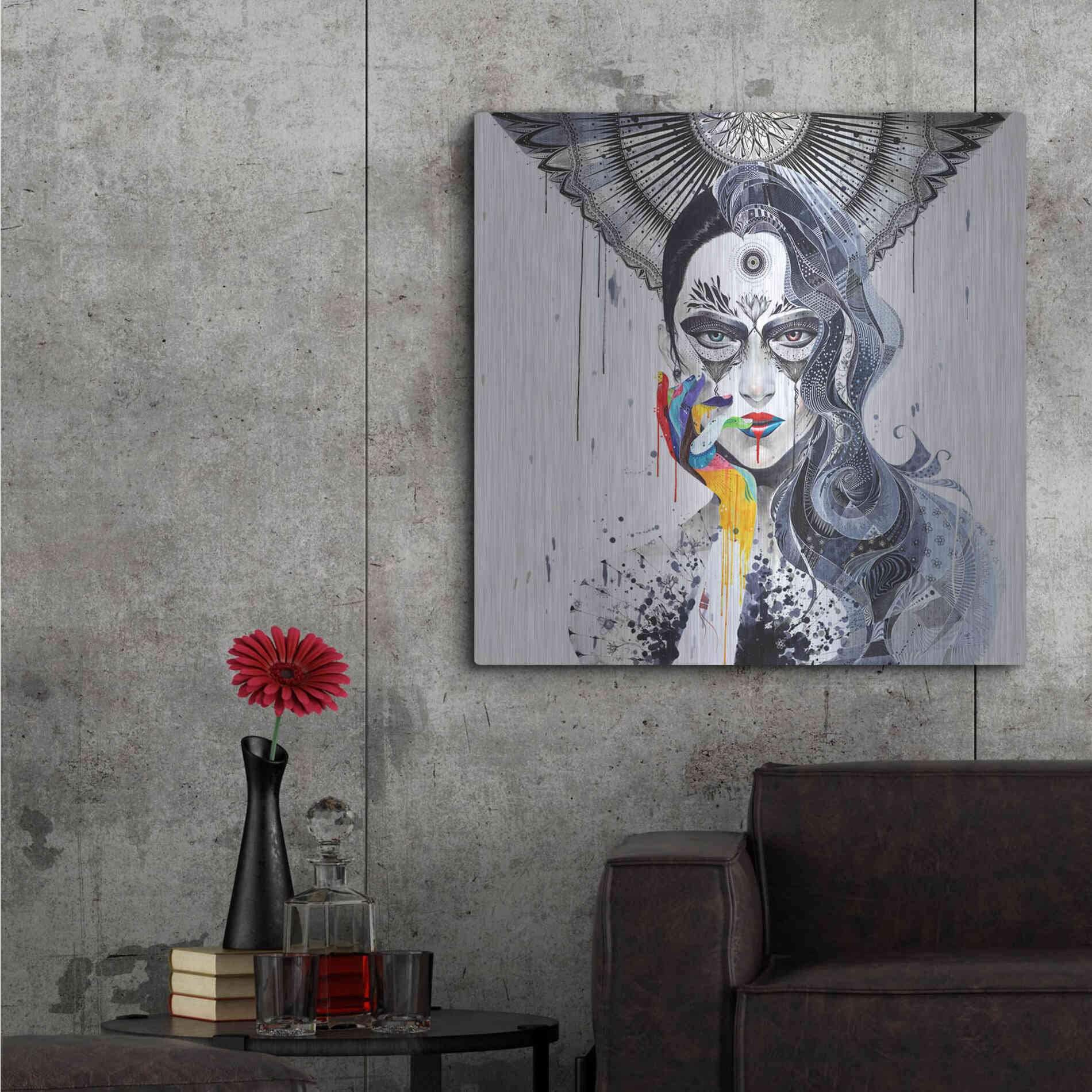 Luxe Metal Art 'Janus' by MinJae, Metal Wall Art,36x36