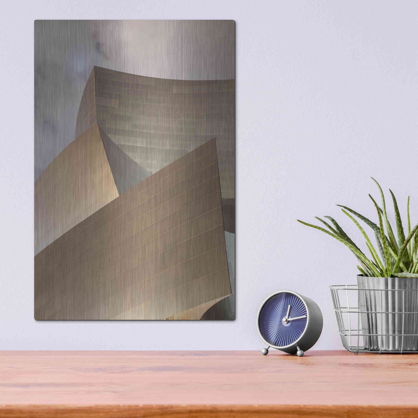 Luxe Metal Art 'Angles Disney Concert Hall' by Chris Moyer, Metal Wall Art,12x16