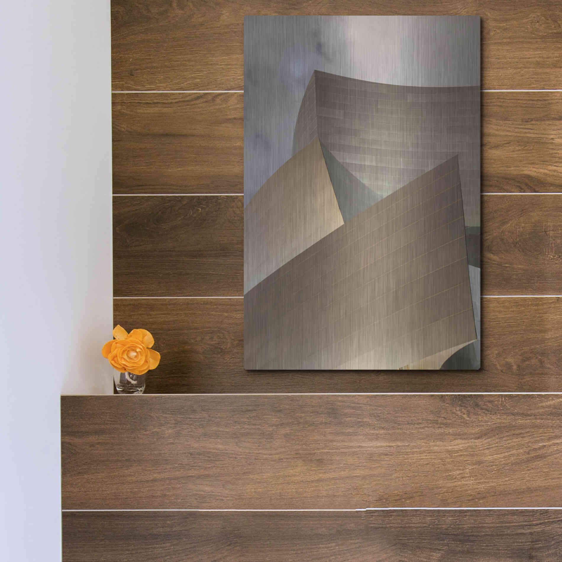 Luxe Metal Art 'Angles Disney Concert Hall' by Chris Moyer, Metal Wall Art,12x16