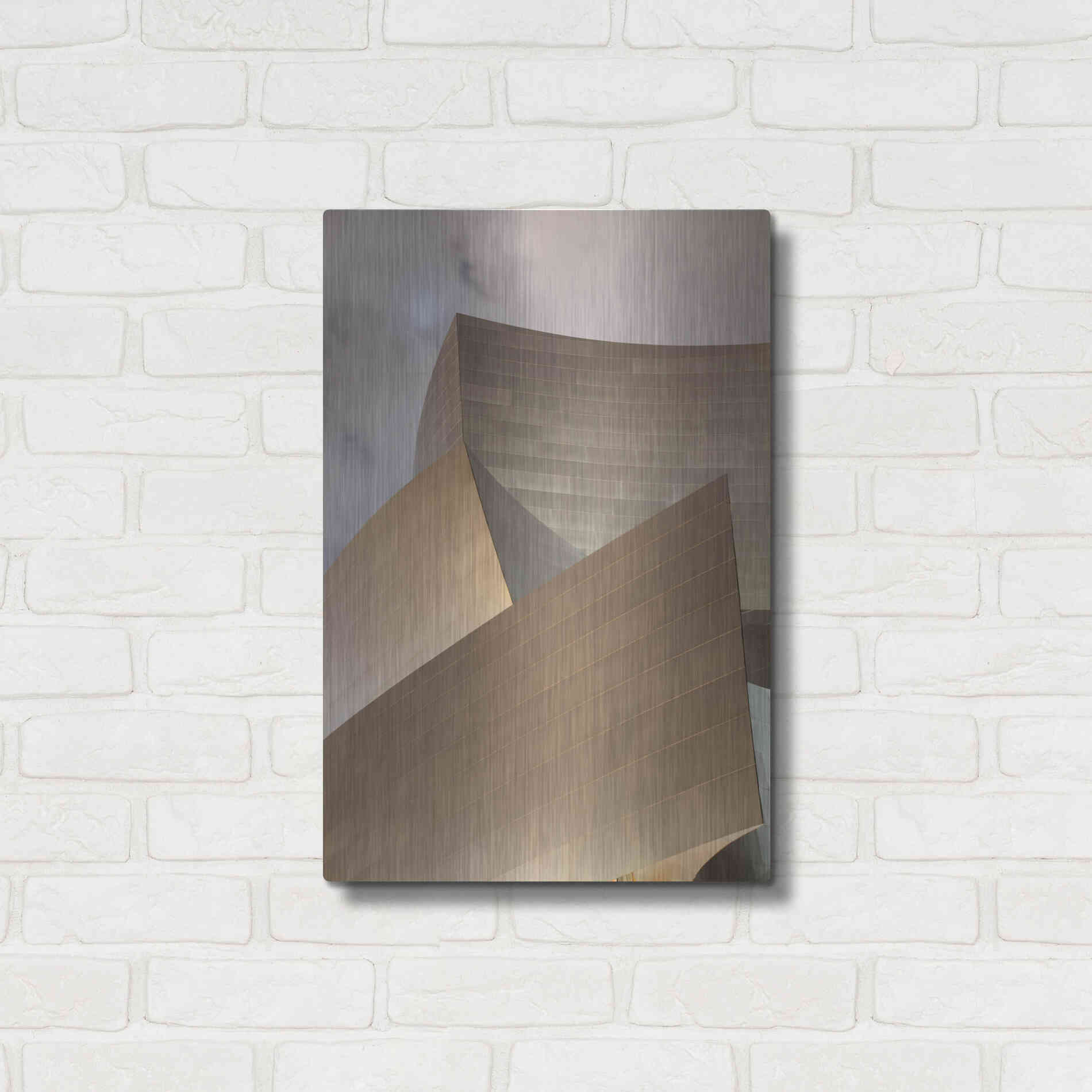 Luxe Metal Art 'Angles Disney Concert Hall' by Chris Moyer, Metal Wall Art,16x24