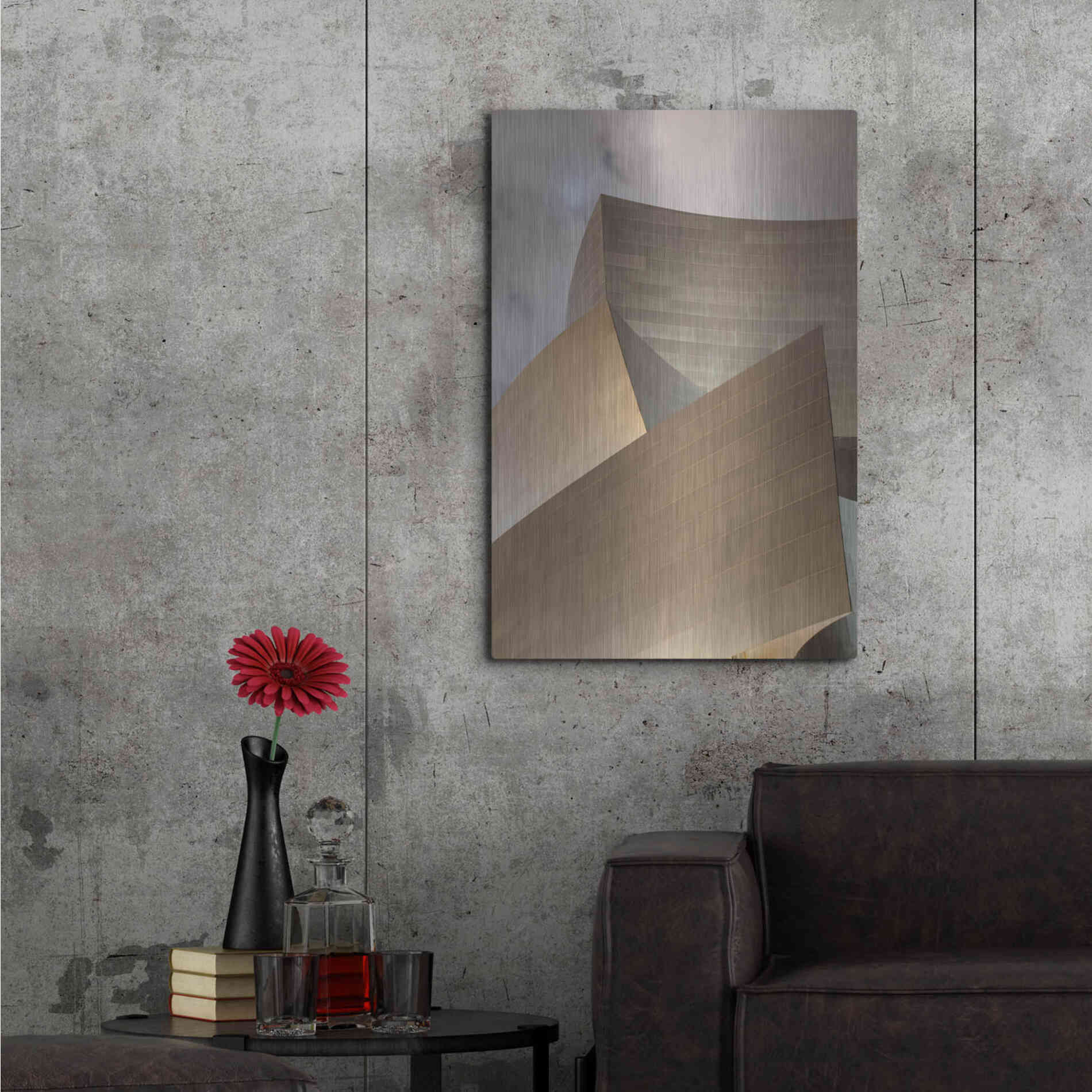 Luxe Metal Art 'Angles Disney Concert Hall' by Chris Moyer, Metal Wall Art,24x36