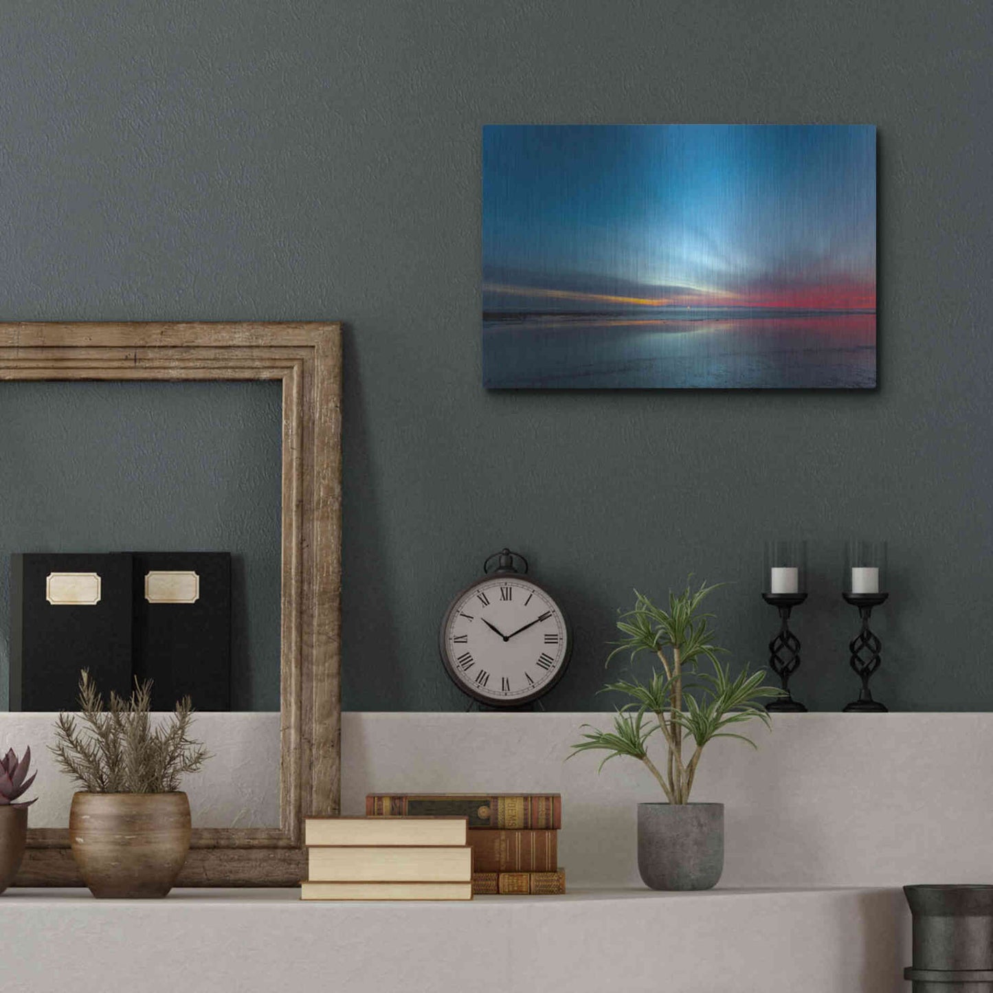 Luxe Metal Art 'Blue Hour' by Chris Moyer, Metal Wall Art,16x12