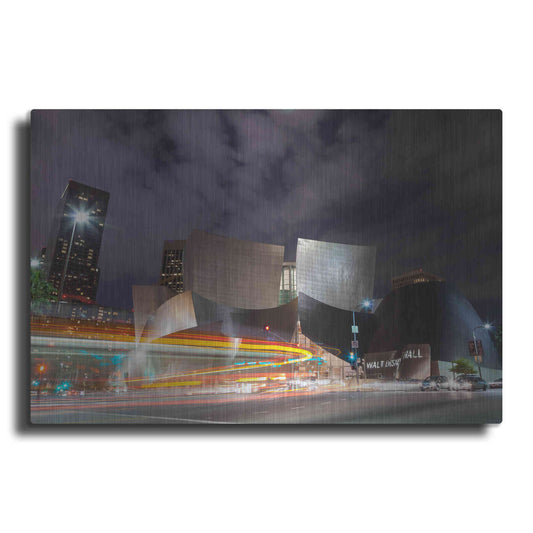 Luxe Metal Art 'Bus Streak Disney Concert Hall' by Chris Moyer, Metal Wall Art