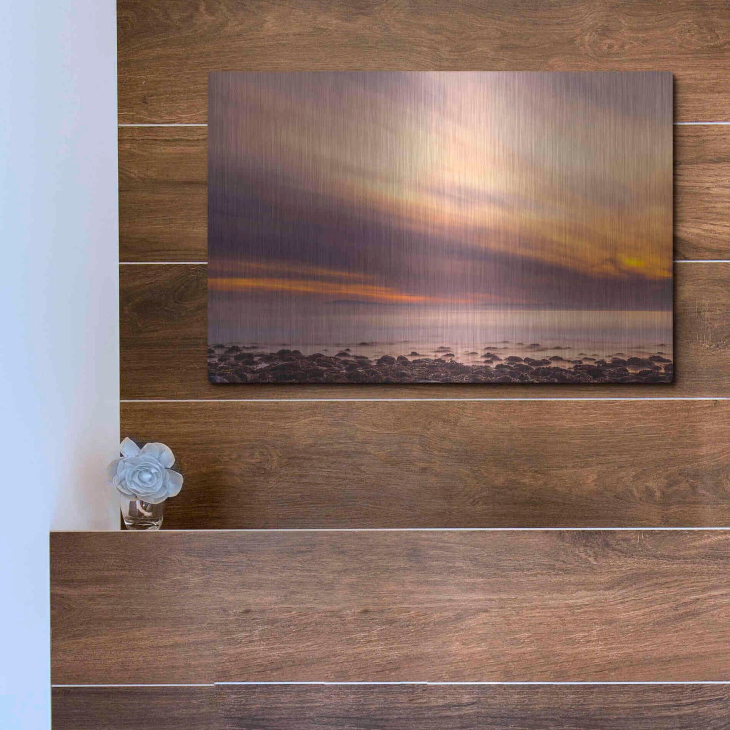 Luxe Metal Art 'Fire in the Sky' by Chris Moyer, Metal Wall Art,16x12