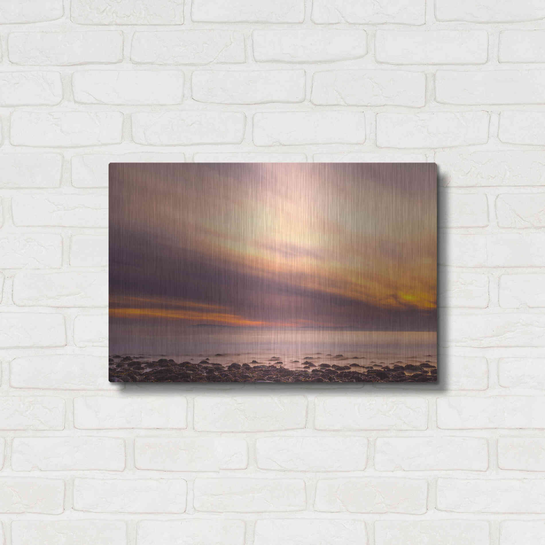 Luxe Metal Art 'Fire in the Sky' by Chris Moyer, Metal Wall Art,24x16