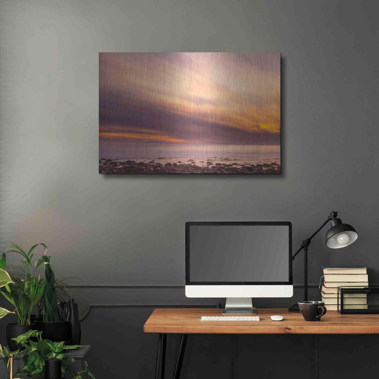 Luxe Metal Art 'Fire in the Sky' by Chris Moyer, Metal Wall Art,36x24