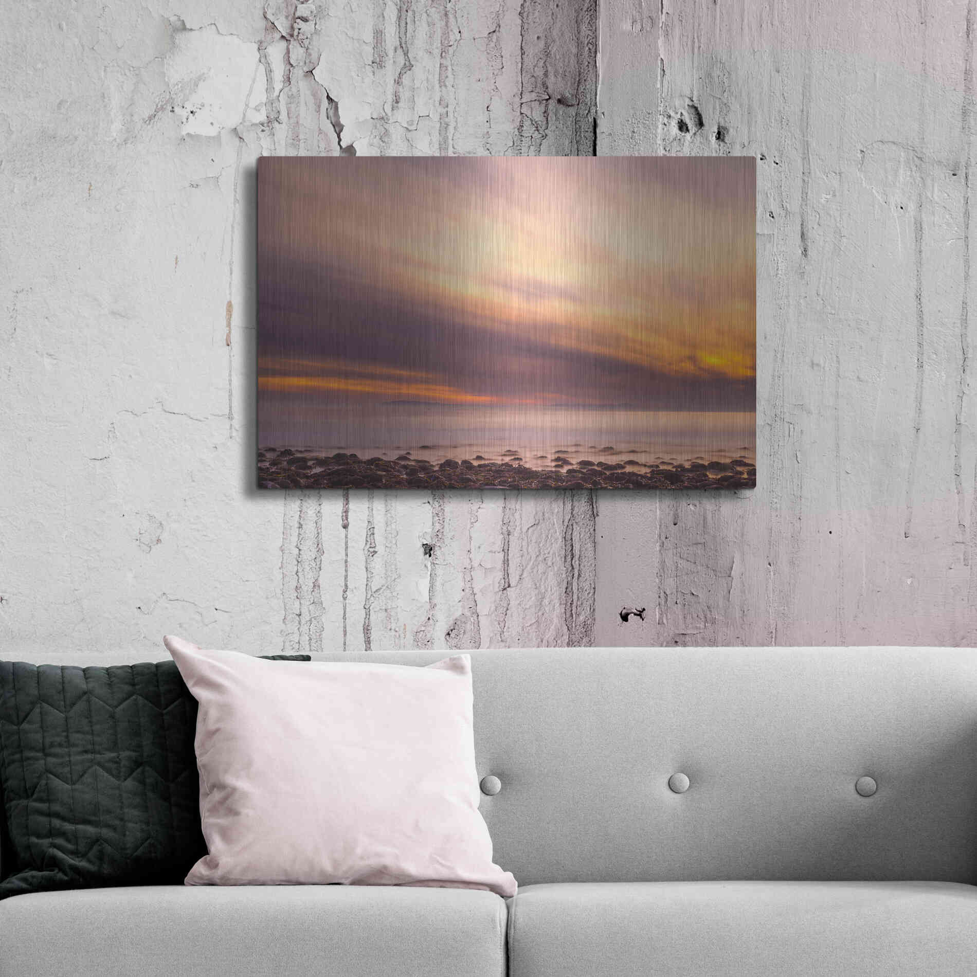 Luxe Metal Art 'Fire in the Sky' by Chris Moyer, Metal Wall Art,36x24