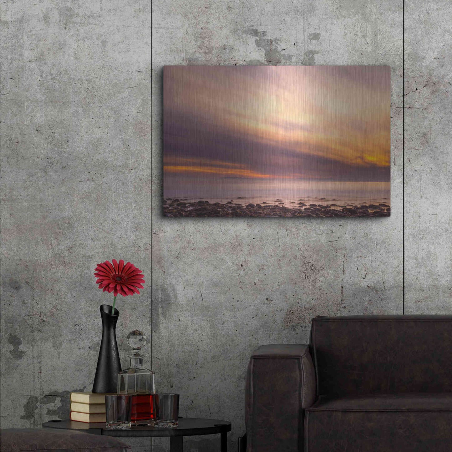 Luxe Metal Art 'Fire in the Sky' by Chris Moyer, Metal Wall Art,36x24