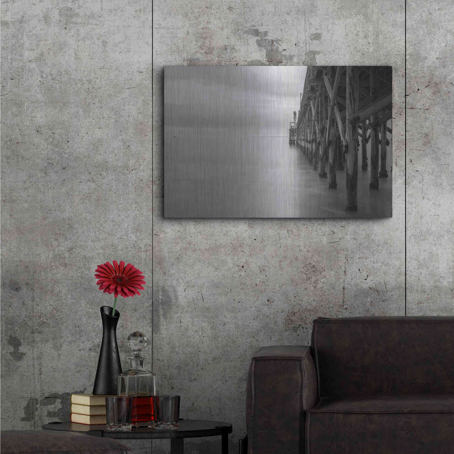 Luxe Metal Art 'Gaviota Pier' by Chris Moyer, Metal Wall Art,36x24