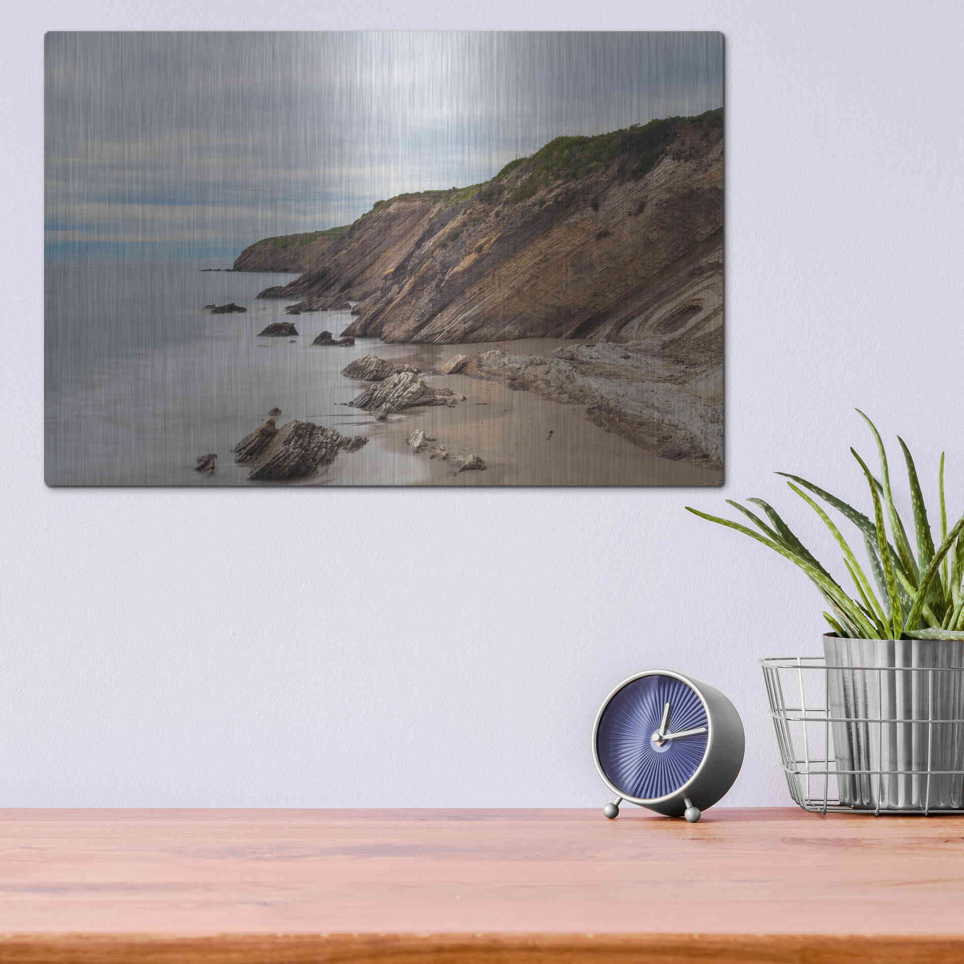 Luxe Metal Art 'Gaviota Shore' by Chris Moyer, Metal Wall Art,16x12