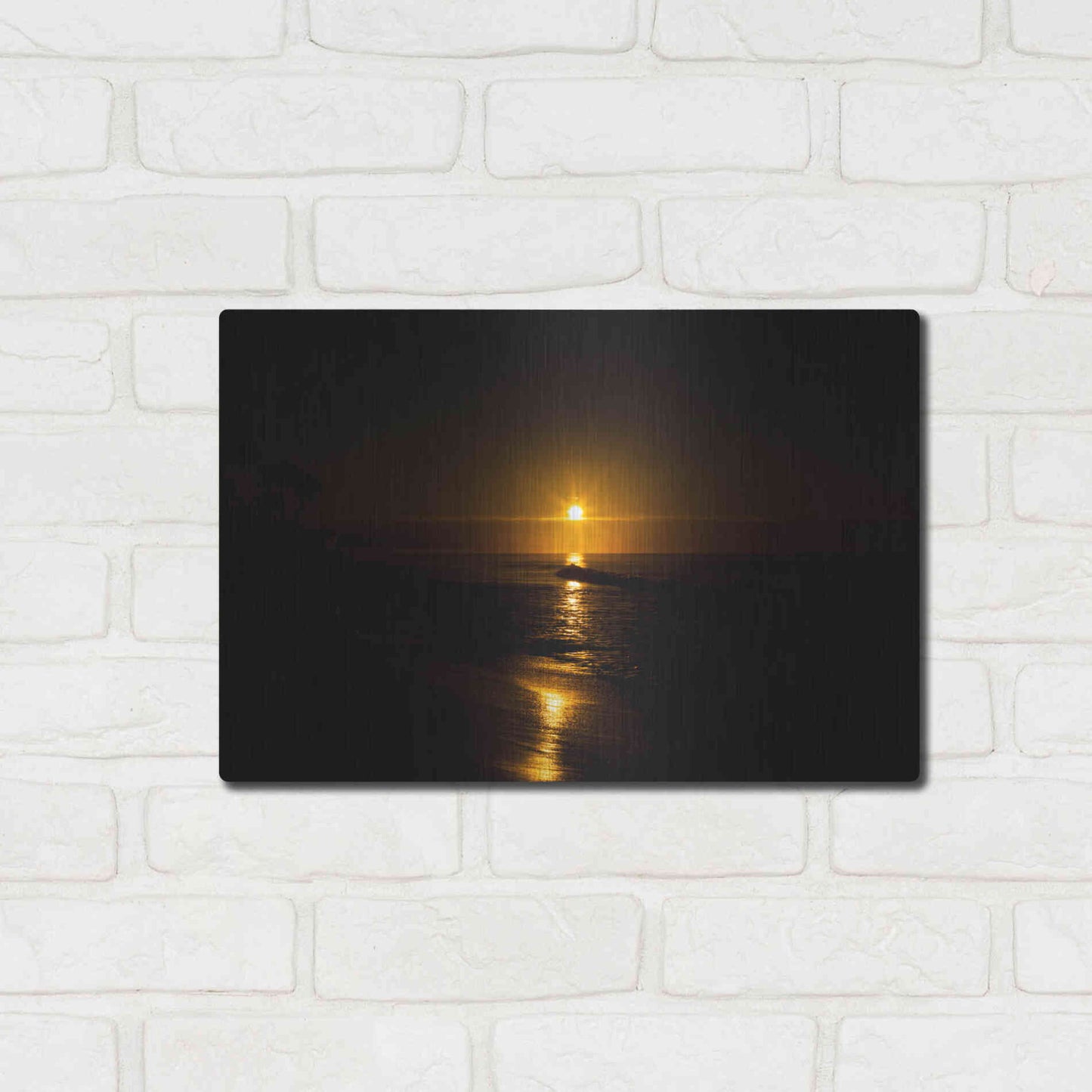 Luxe Metal Art 'Golden Sunrise' by Chris Moyer, Metal Wall Art,16x12