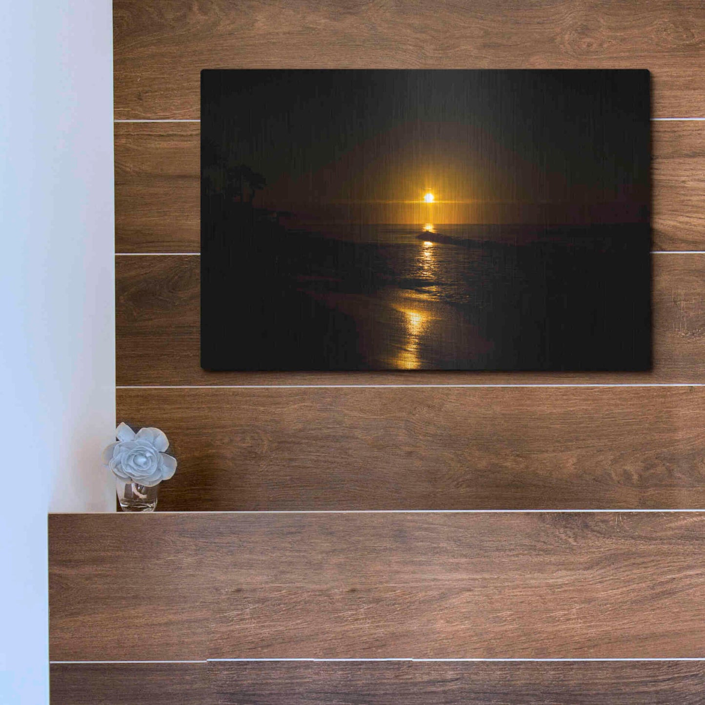 Luxe Metal Art 'Golden Sunrise' by Chris Moyer, Metal Wall Art,16x12