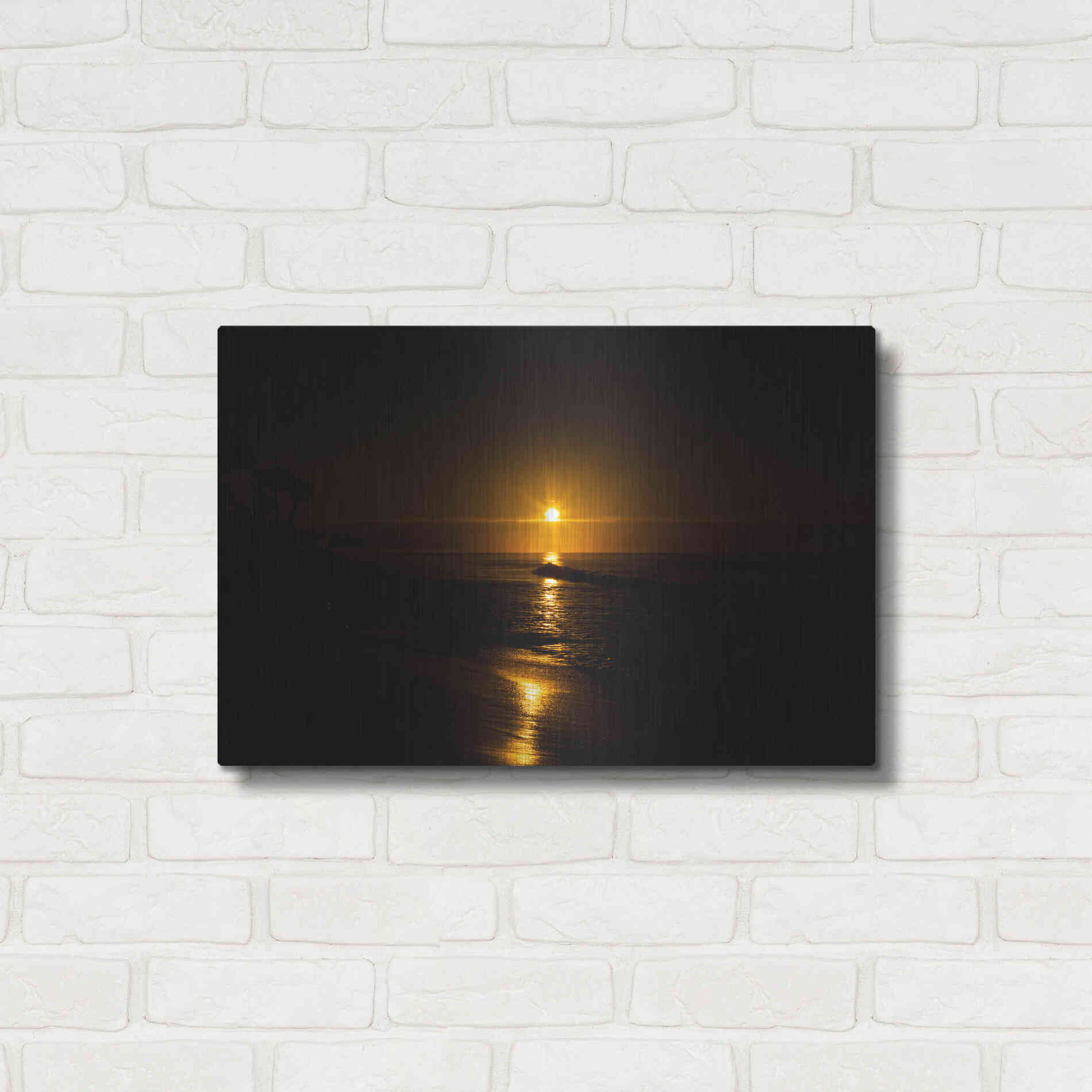 Luxe Metal Art 'Golden Sunrise' by Chris Moyer, Metal Wall Art,24x16