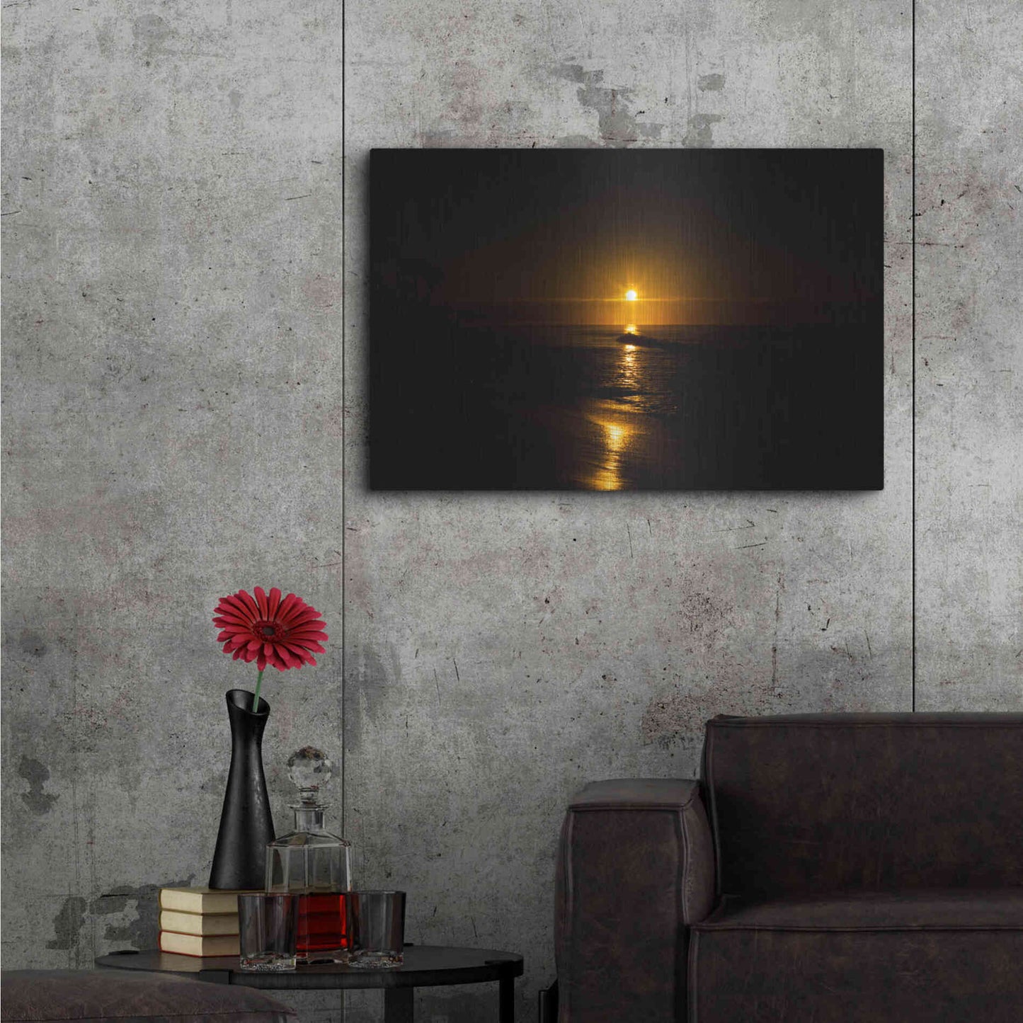 Luxe Metal Art 'Golden Sunrise' by Chris Moyer, Metal Wall Art,36x24