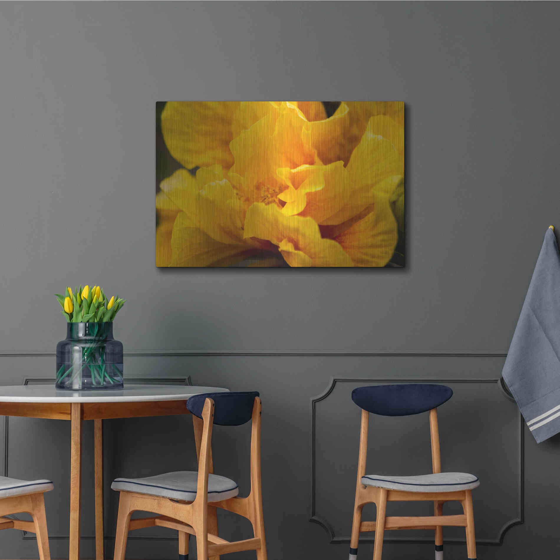 Luxe Metal Art 'Hibiscus Folds' by Chris Moyer, Metal Wall Art,36x24