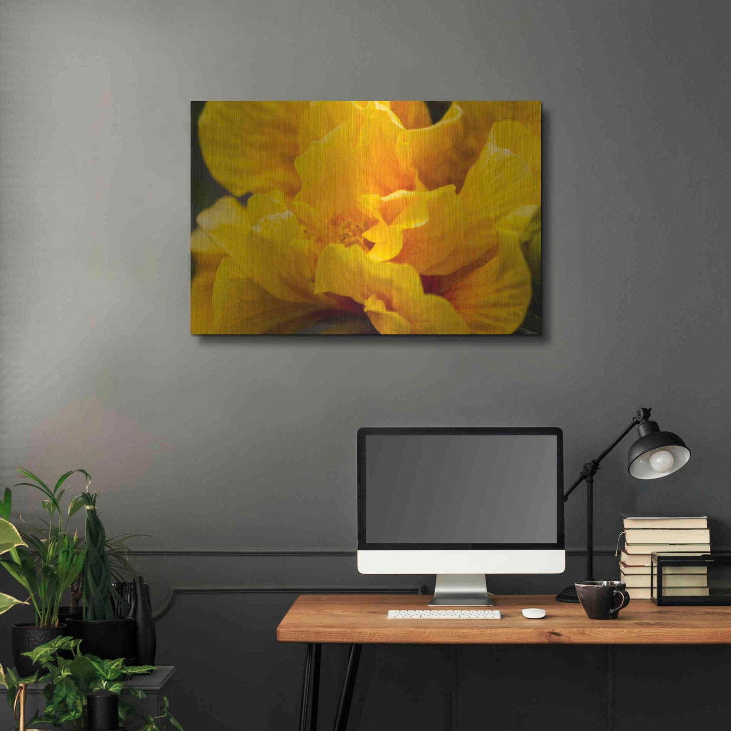 Luxe Metal Art 'Hibiscus Folds' by Chris Moyer, Metal Wall Art,36x24