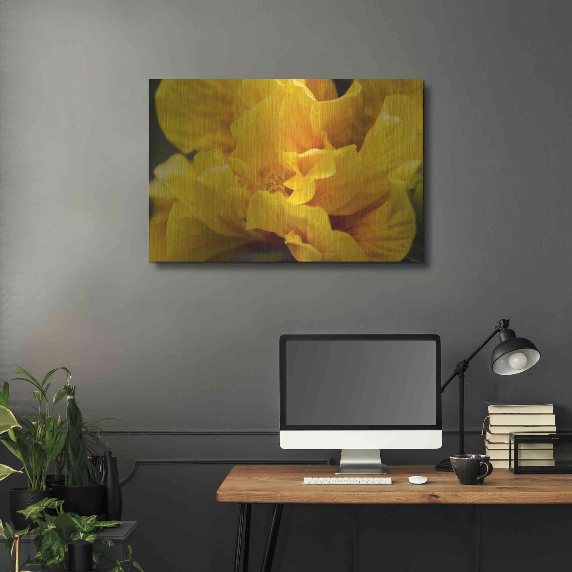 Luxe Metal Art 'Hibiscus Folds' by Chris Moyer, Metal Wall Art,36x24