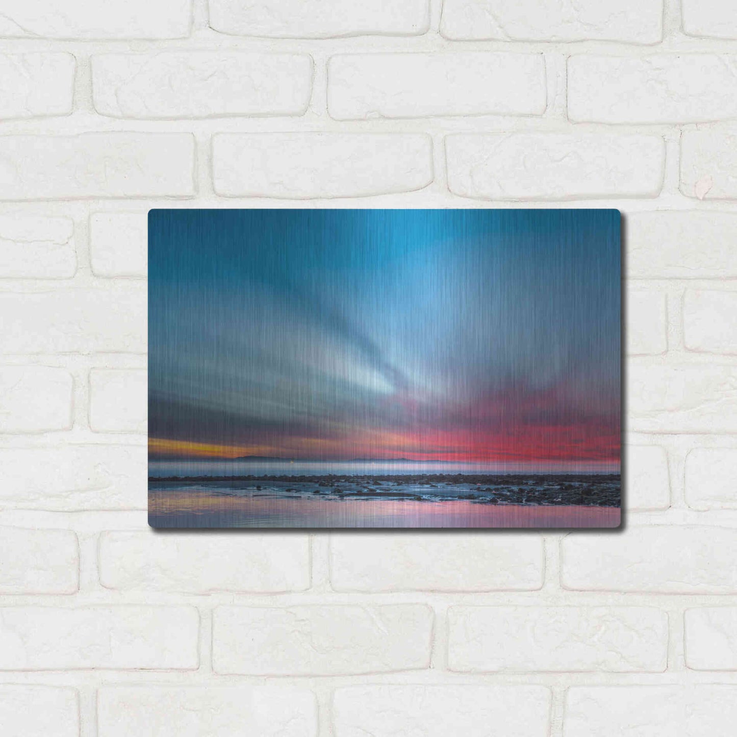 Luxe Metal Art 'Last Light' by Chris Moyer, Metal Wall Art,16x12