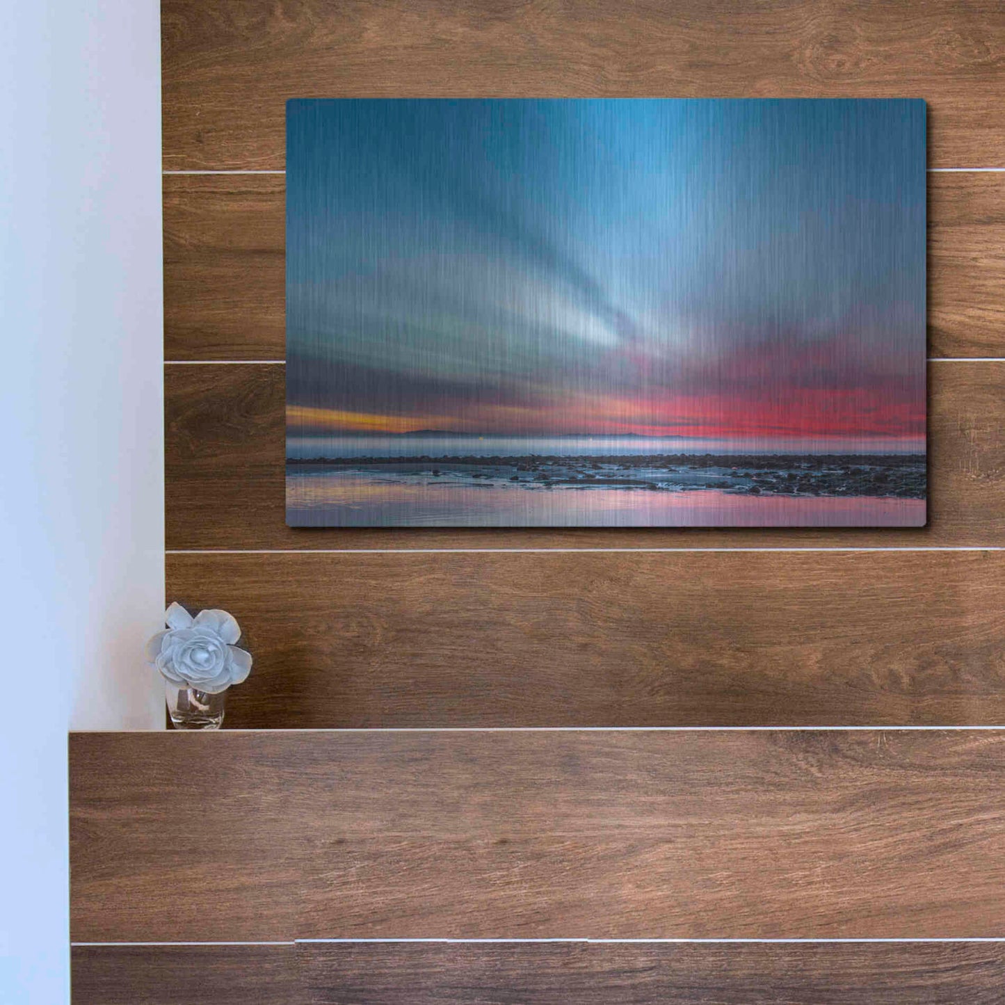 Luxe Metal Art 'Last Light' by Chris Moyer, Metal Wall Art,16x12