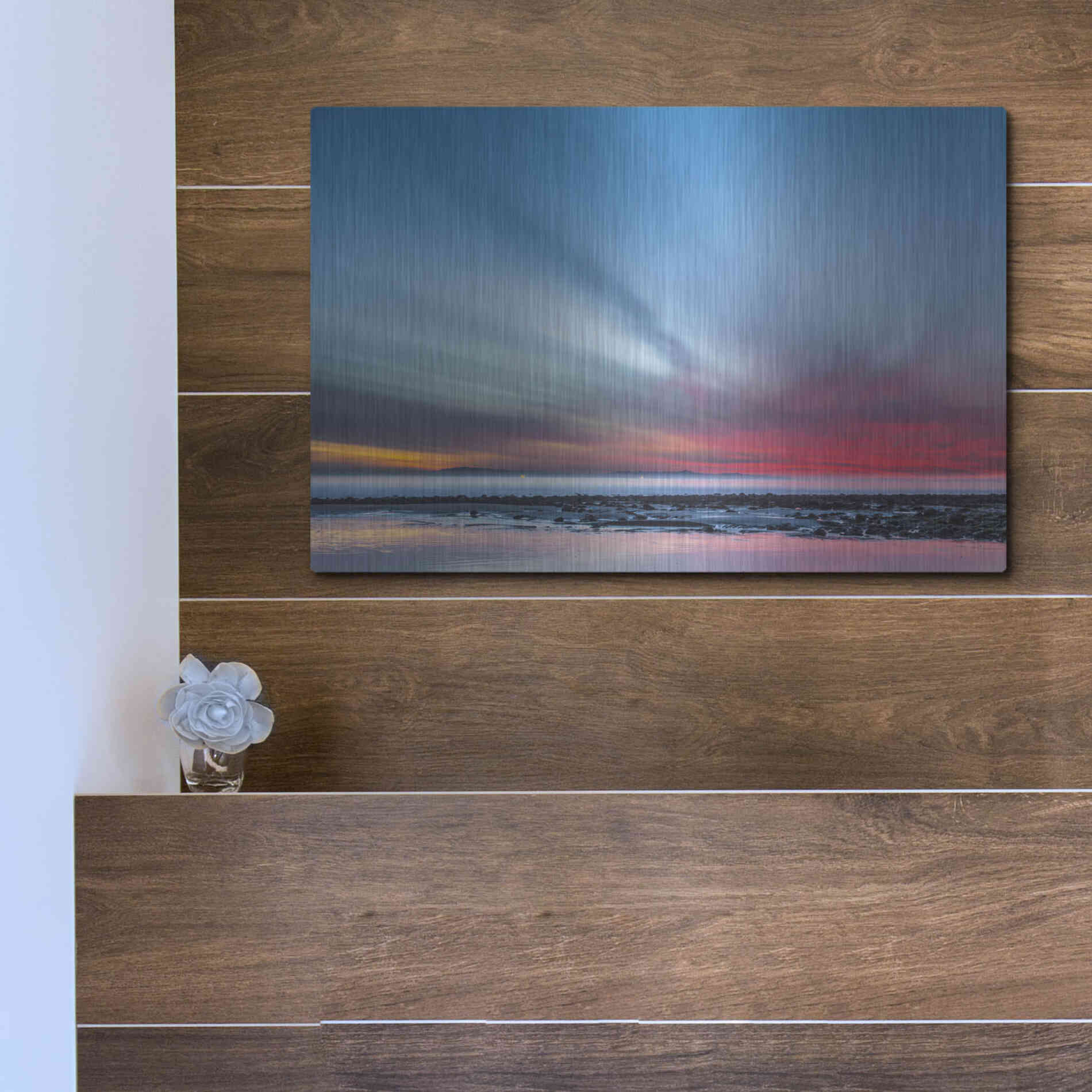 Luxe Metal Art 'Last Light' by Chris Moyer, Metal Wall Art,16x12