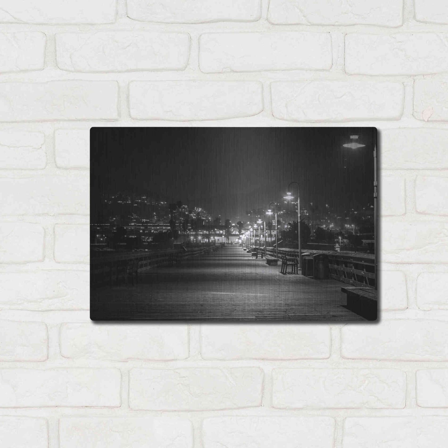 Luxe Metal Art 'Lonely Pier' by Chris Moyer, Metal Wall Art,16x12