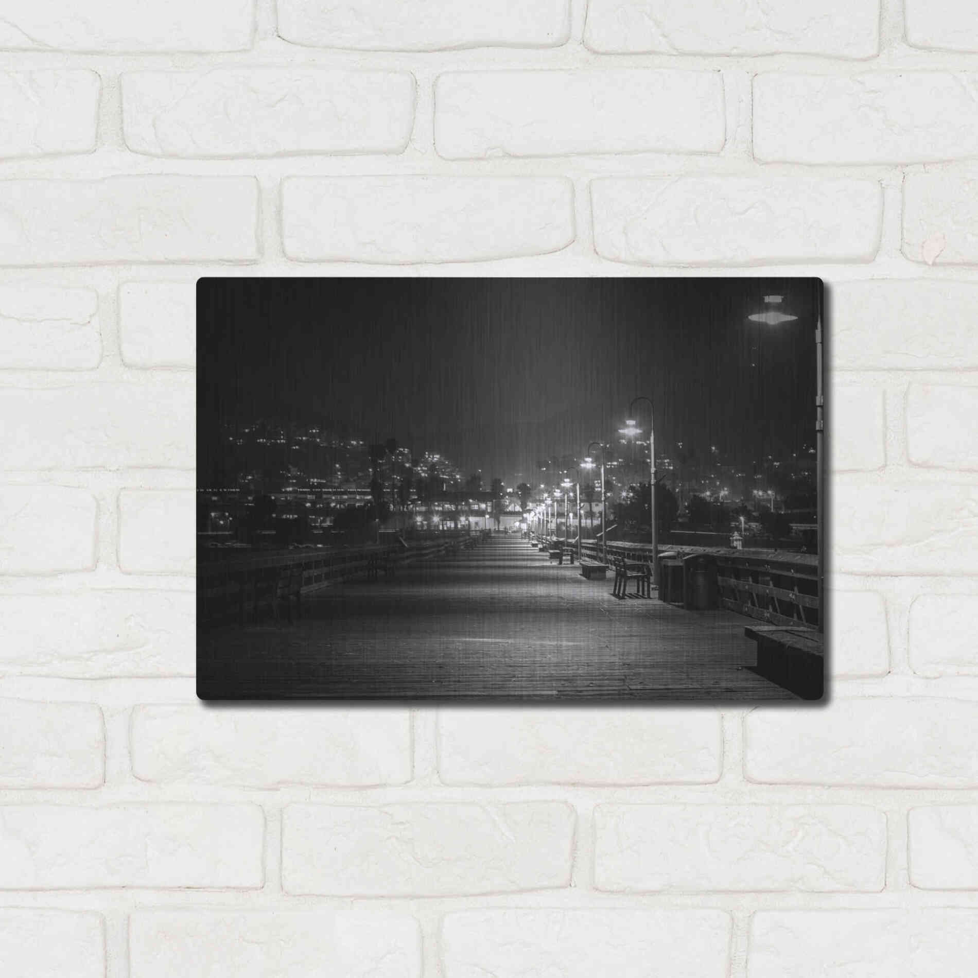 Luxe Metal Art 'Lonely Pier' by Chris Moyer, Metal Wall Art,16x12