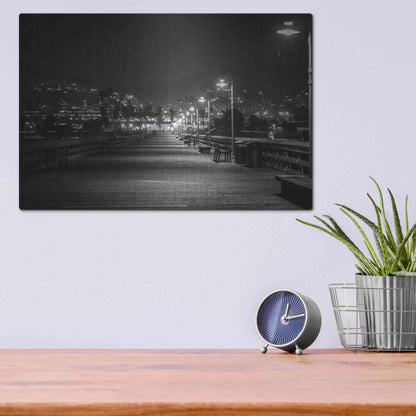 Luxe Metal Art 'Lonely Pier' by Chris Moyer, Metal Wall Art,16x12