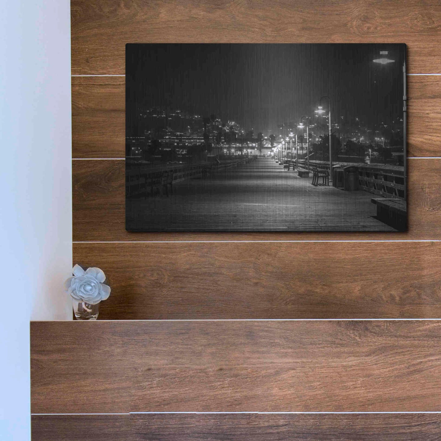 Luxe Metal Art 'Lonely Pier' by Chris Moyer, Metal Wall Art,16x12