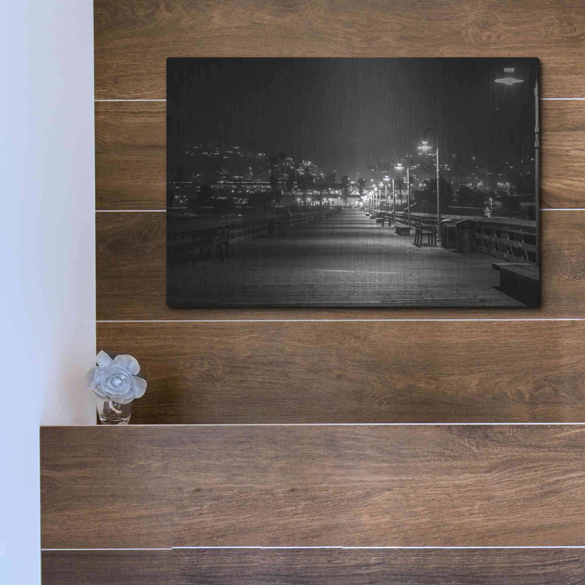 Luxe Metal Art 'Lonely Pier' by Chris Moyer, Metal Wall Art,16x12